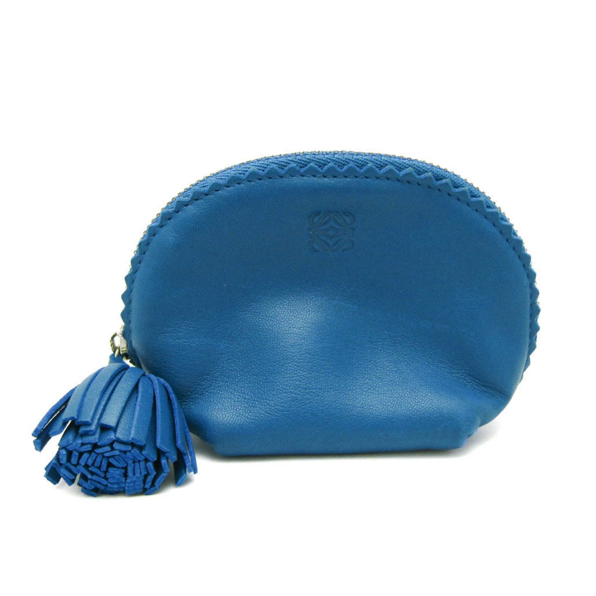 image of Loewe Anagramm Women,men Leather Coin Purse/coin Case Blue, Women's