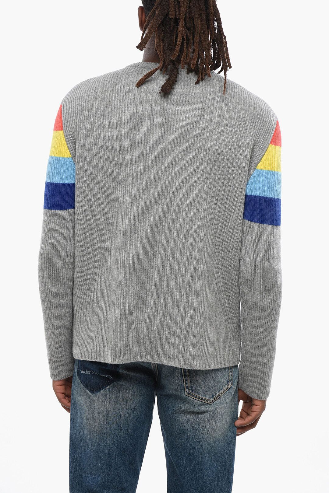 Loewe og1mm0426 Colorblock Wool Crewneck Sweater in Grey Size US S / EU 44-46 / 1 - 2 Thumbnail