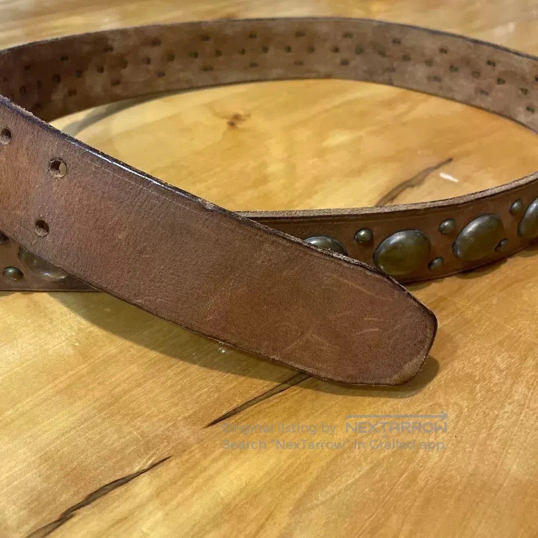 RRL Ralph Lauren RRL Leather Belt with Brass Studs. Size ONE SIZE - 5 Thumbnail