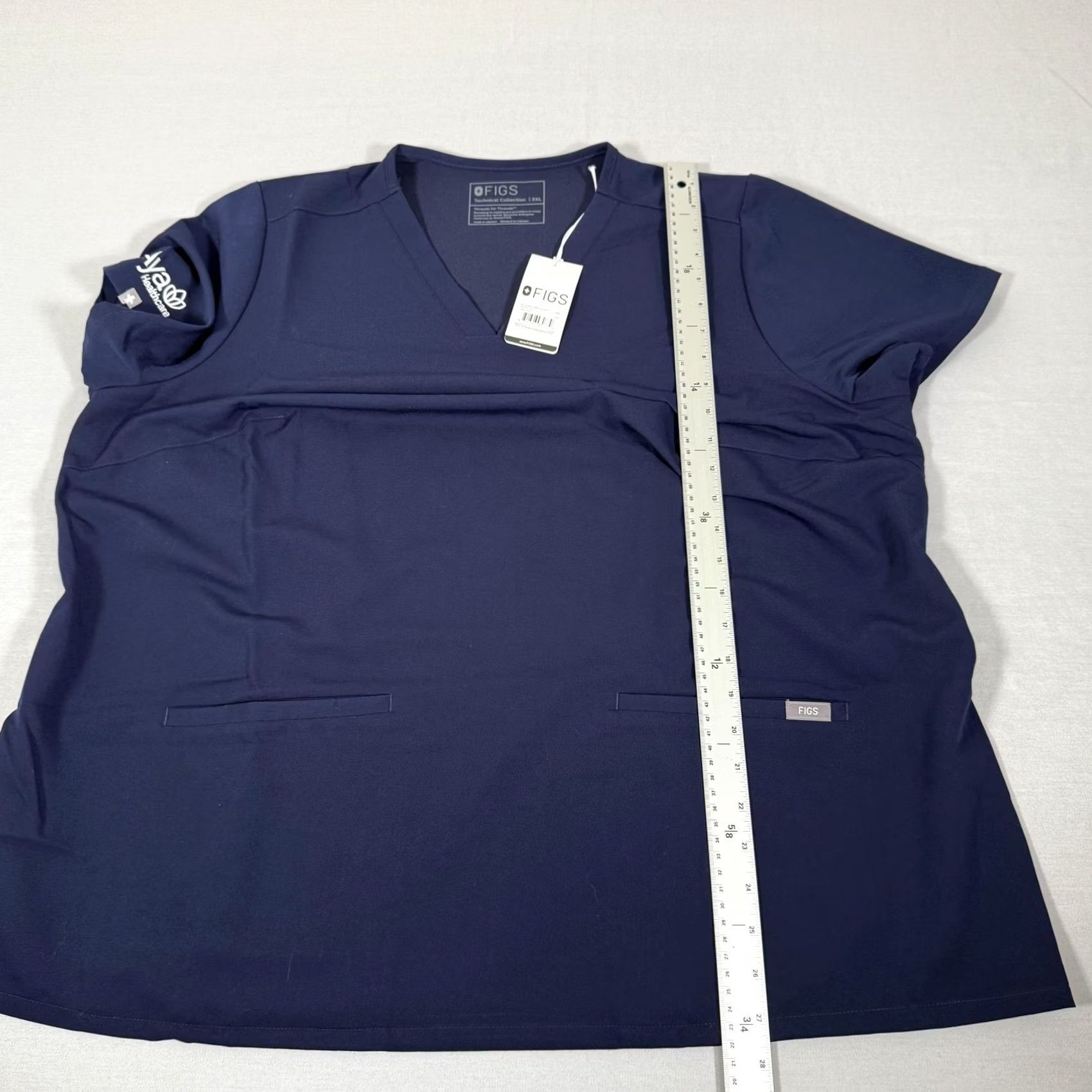 Vintage FIGS Scrub Top Womens Casma Technical Collection V-Neck 3 Pocket Stretch Shirt 3XL Blue Size XXL / US 16-18 / IT 52-54 - 6 Thumbnail