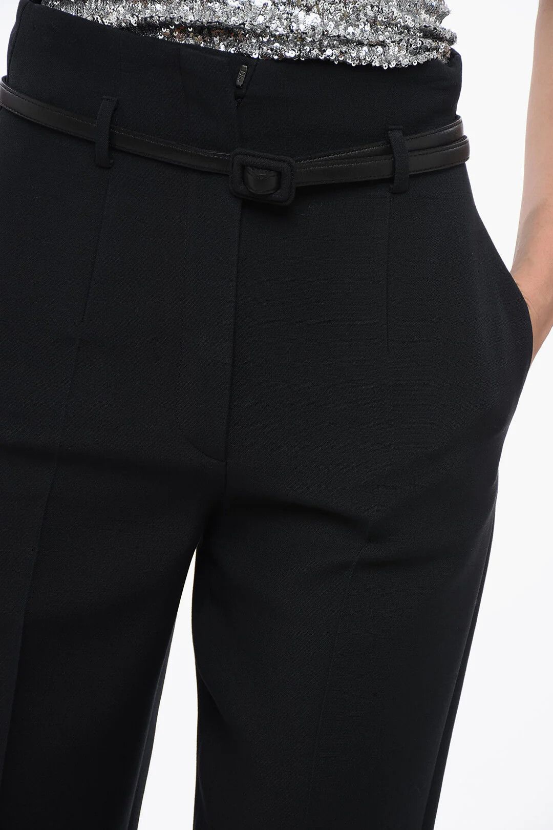 Dior o1mm0326 Wool-Blend Single-Pleat Pant in Black Size 30" / US 8 / IT 44 - 3 Thumbnail