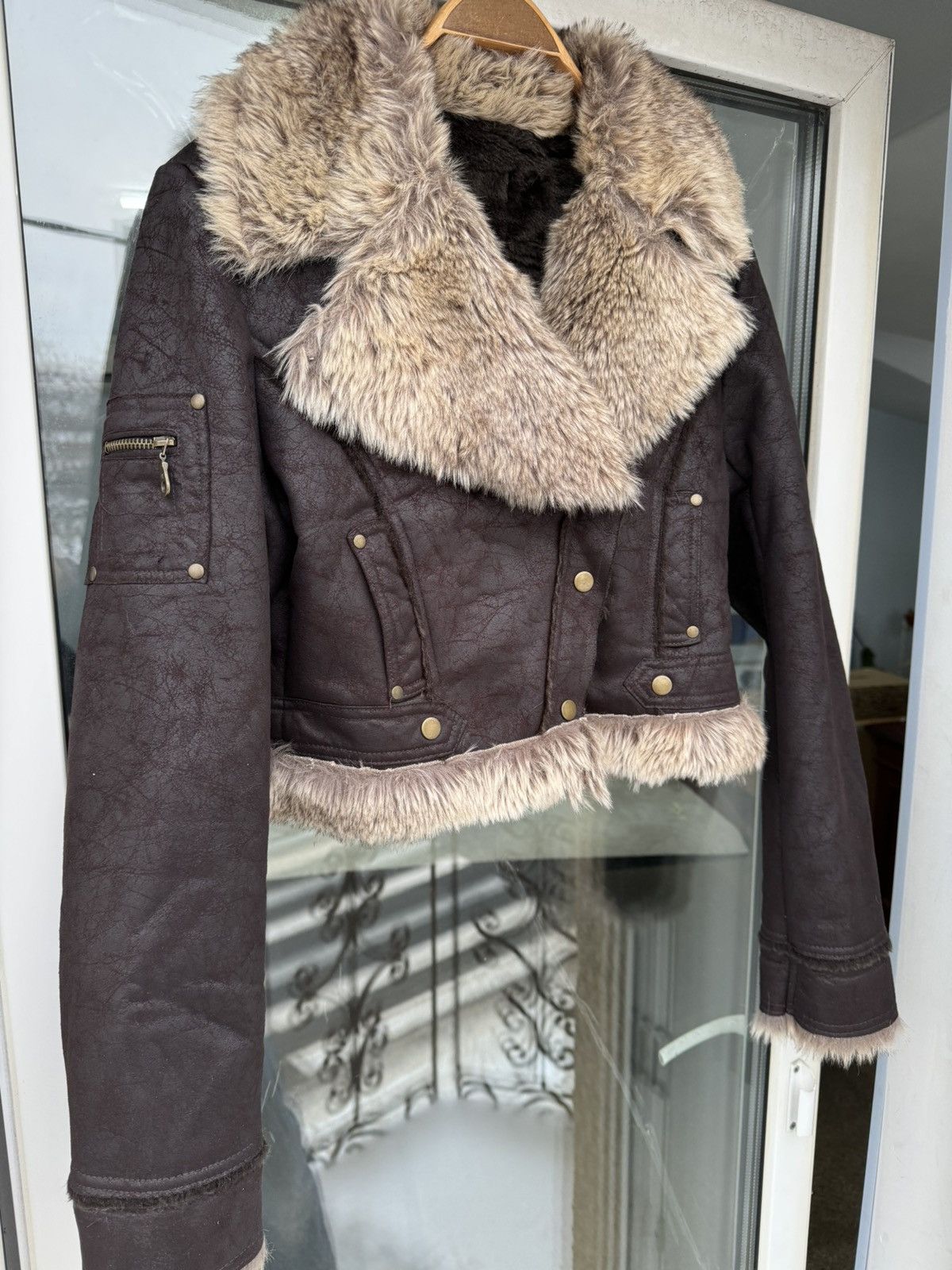 Other Vintage Cropped Faded Suede Fur Jacket Size US S / EU 44-46 / 1 - 2 Thumbnail