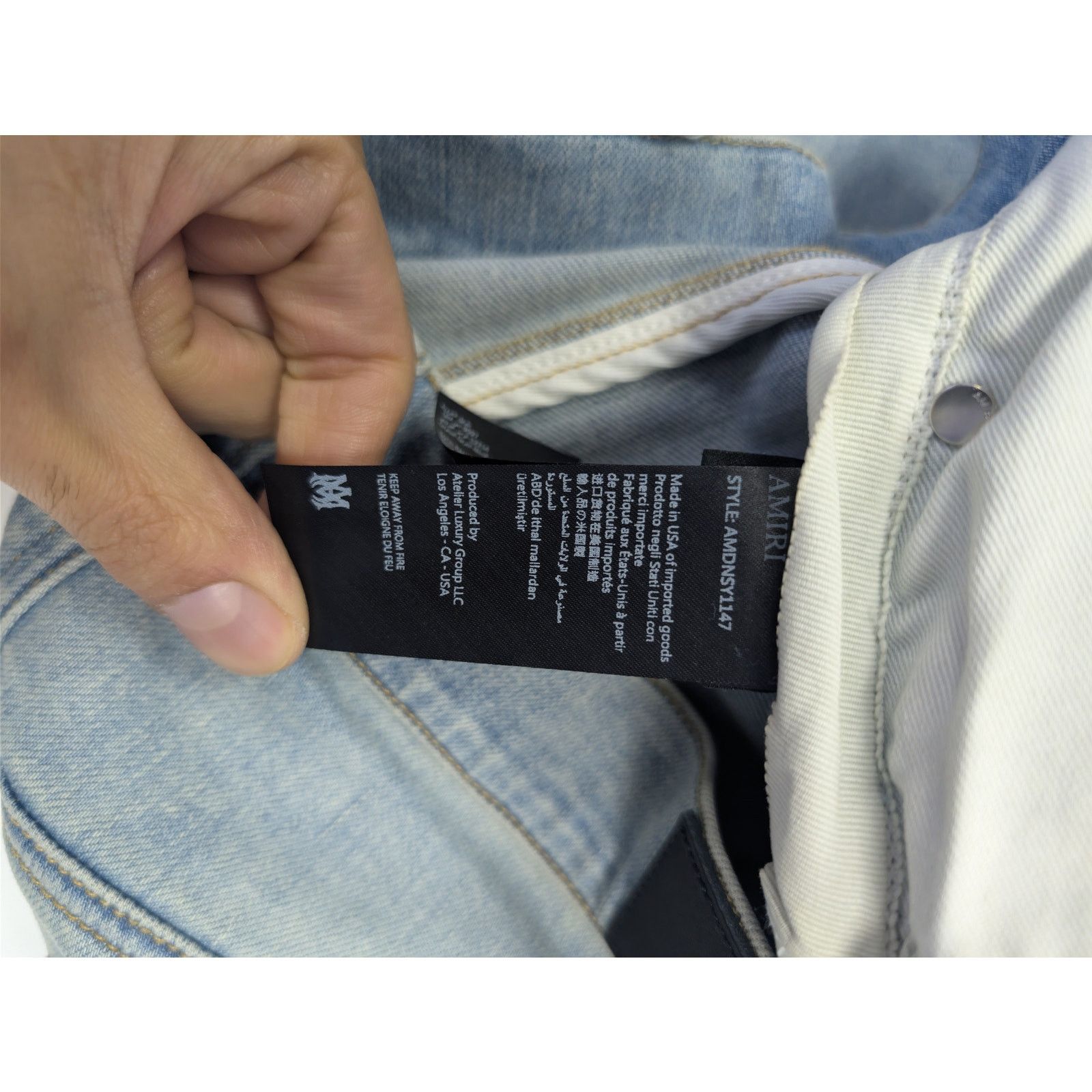 Amiri o1rshd1 Crystal Starburst MX1 Denim Jeans Surf Indigo Size US 34 / EU 50 - 19 Thumbnail