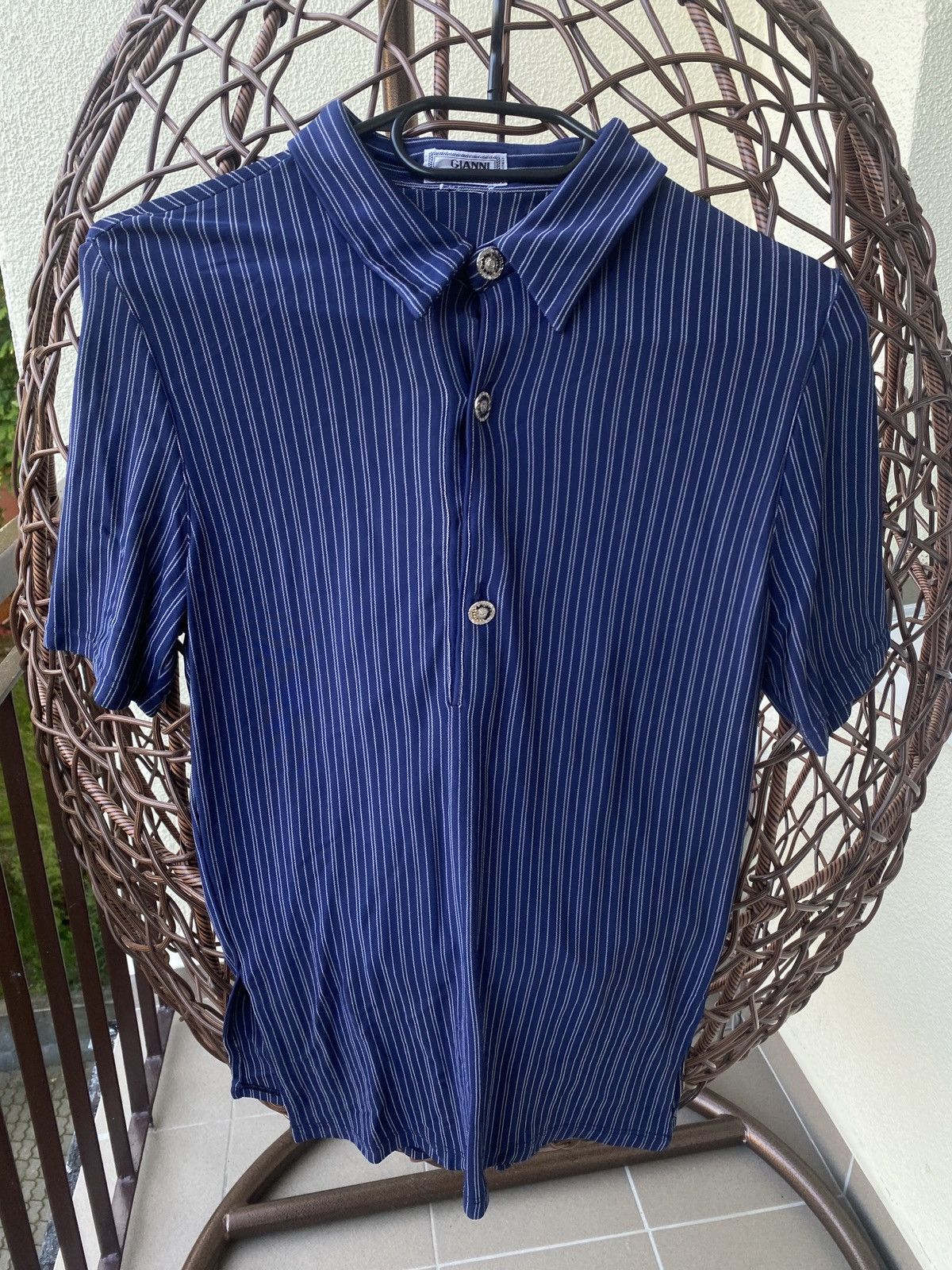 Other Vintage gianni versace luxury rare stripped polo shirt Size US XS / EU 42 / 0 - 1 Thumbnail