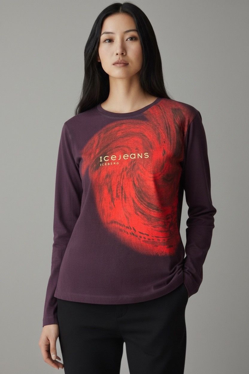 Iceberg Iceberg IceJeans Long Sleeve T-Shirt Violet - Size 46 Size L / US 10 / IT 46 - 1 Thumbnail