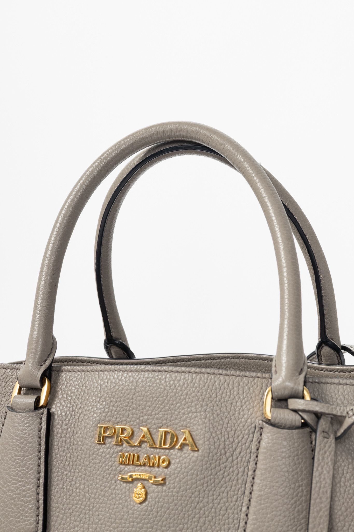 Prada Prada Argilla Vitello Phenix Leather 2-Way Tote Size ONE SIZE - 8 Thumbnail