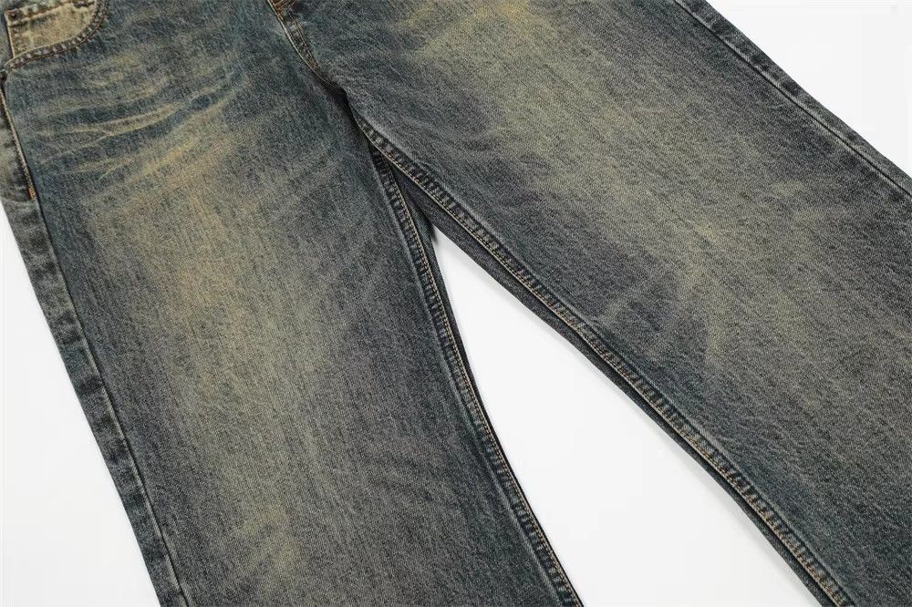 Japanese Brand × Jean Men's trendy loose retro washed distressed flared jeans Size US 32 / EU 48 - 4 Thumbnail