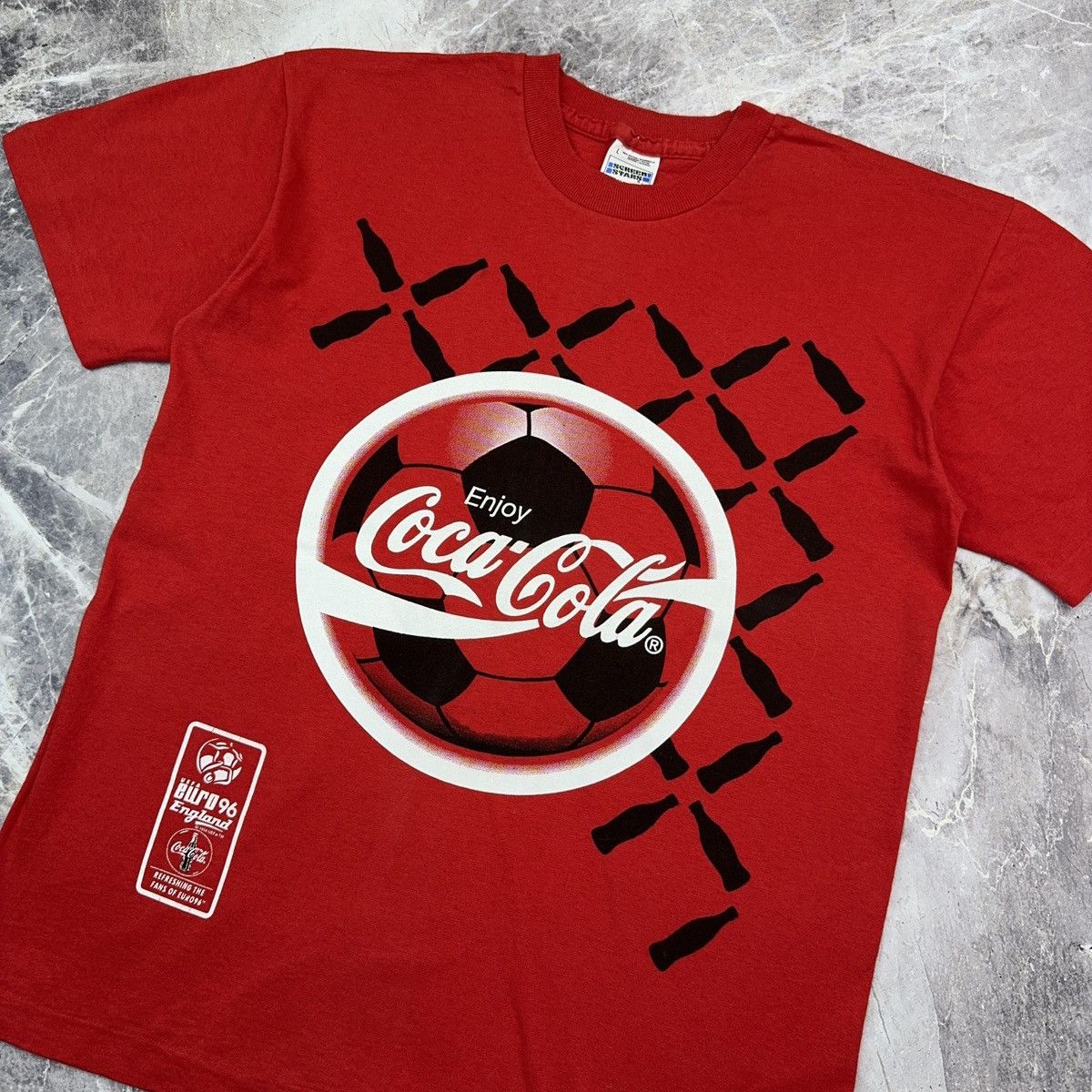 Coca Cola × Vintage Vintage Coca Cola T shirt Uefa Euro 96 Promo 1994 XL Soccer Size US XL / EU 56 / 4 - 3 Thumbnail