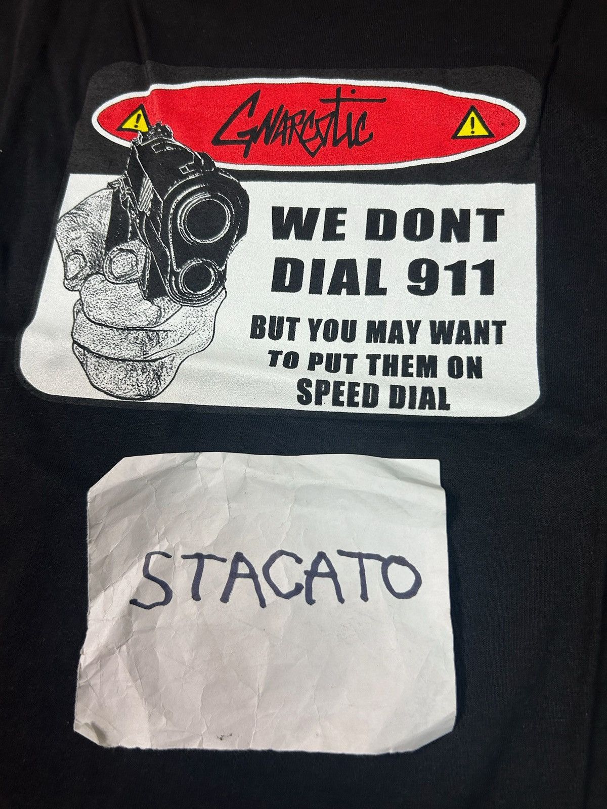 Gnarcotic × Rap Tees Gnarcotic Lil Gnar We Don’t Dial 911 Tee Black Size US M / EU 48-50 / 2 - 3 Thumbnail