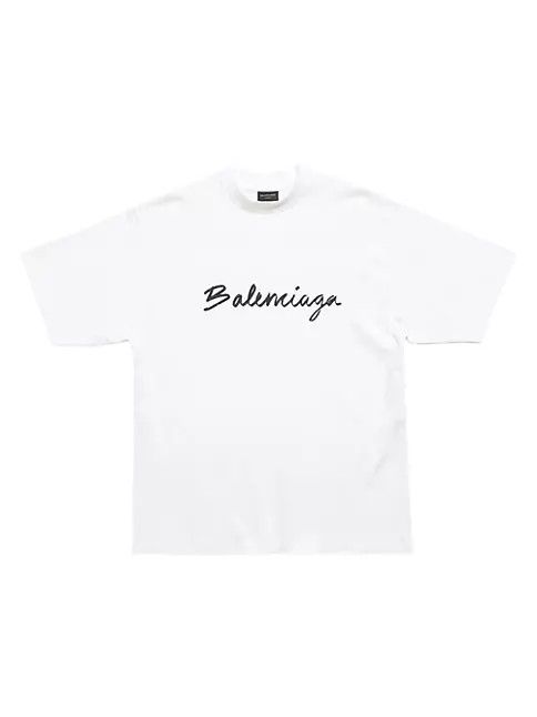 Image of Balenciaga O1Mt1Gz0424 Brush Medium Fit T-Shirt In White, Women's (Size XS)