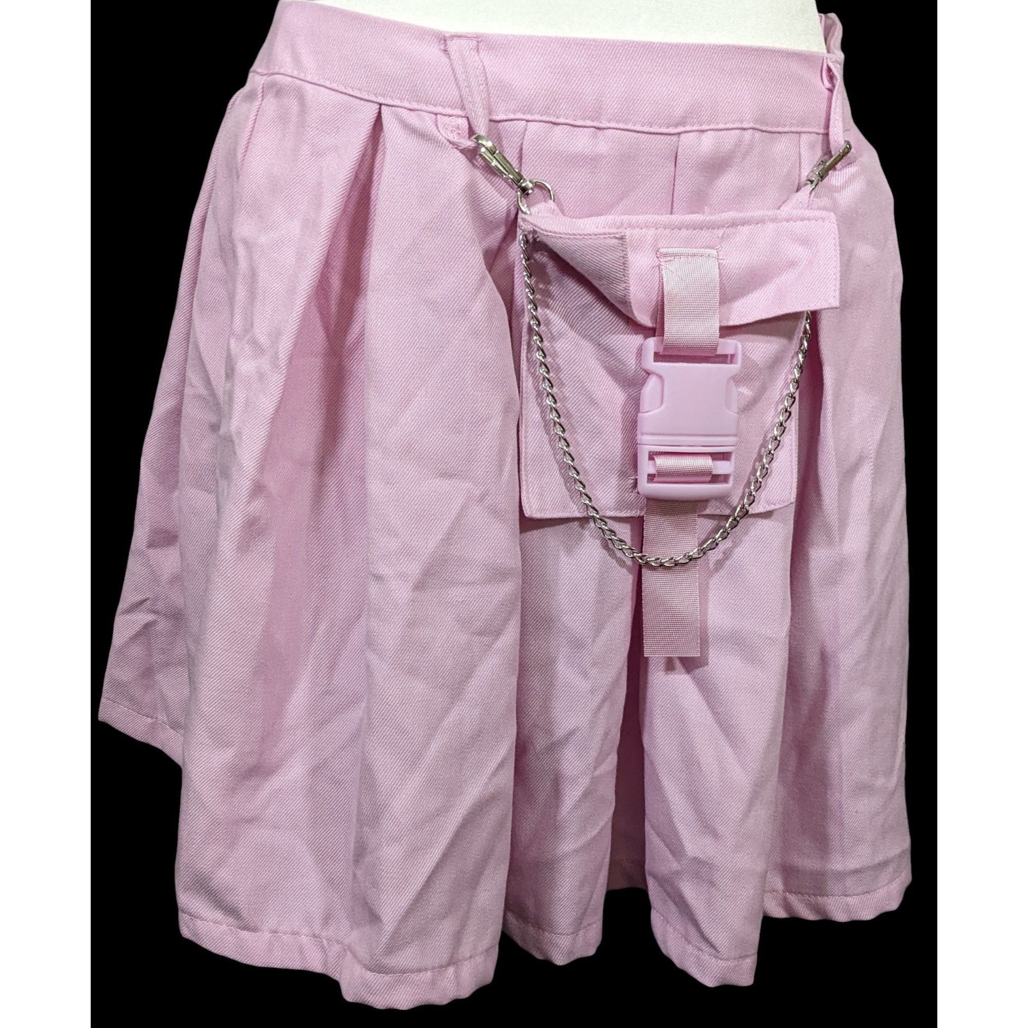 Other Pastel Goth Bubblegum Pink Pleated Pocket Skirt Size 29" - 1 Thumbnail