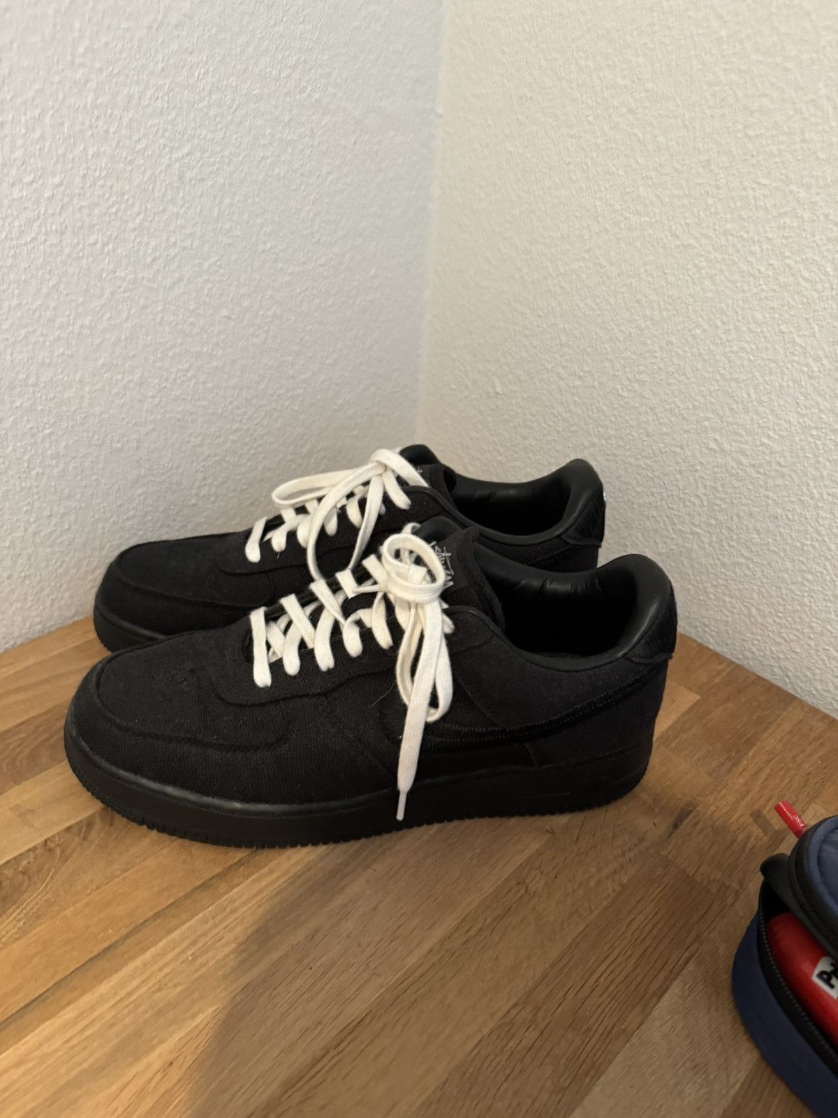 image of Nike Airforce 1 X Stüssy Black Shoes, Men's (Size 11)
