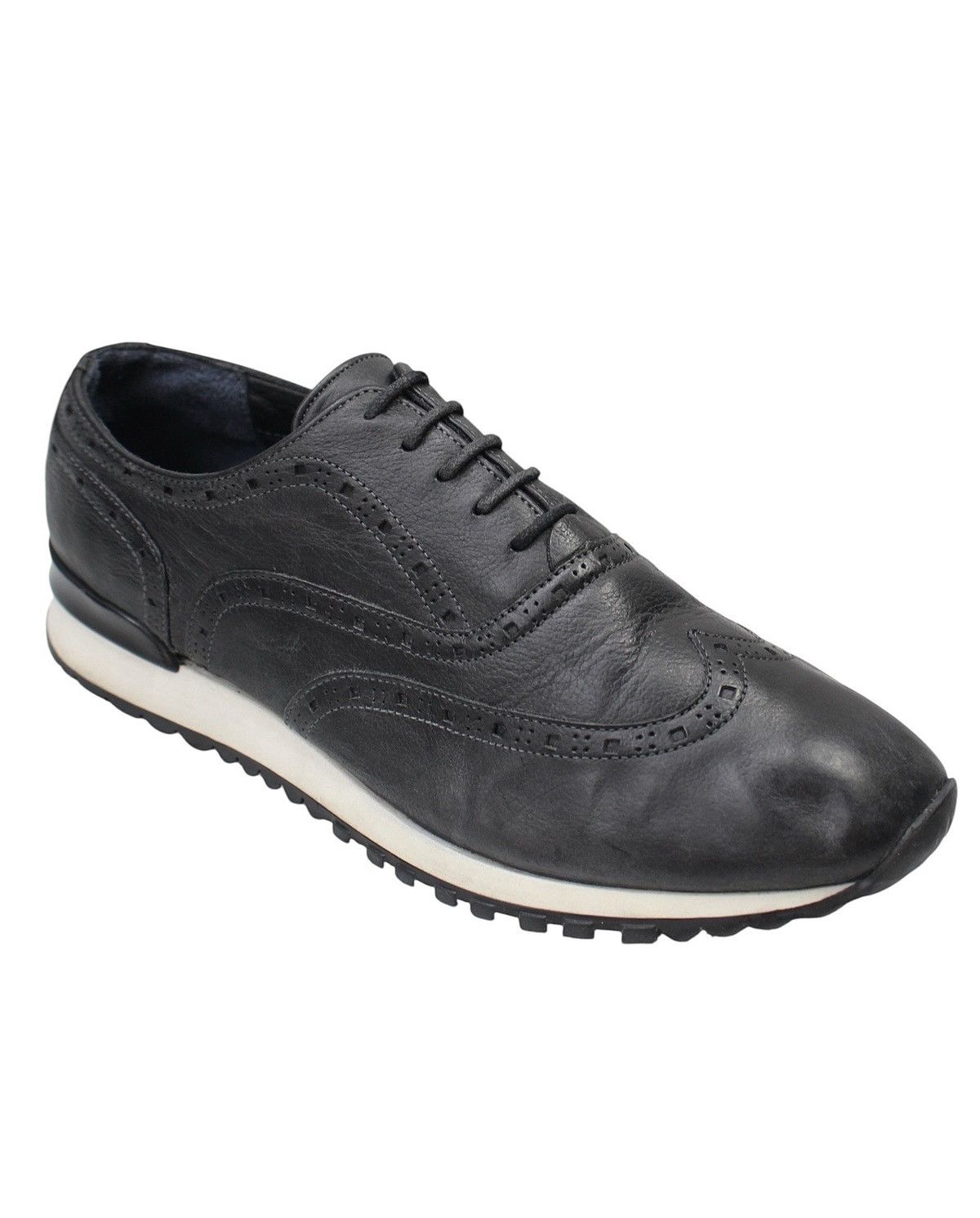 Designer × Tommy Hilfiger 2017 TOMMY HILFIGER BLACK LEATHER BROGUE SNEAKERS Size US 9.5 / EU 42-43 - 3 Thumbnail