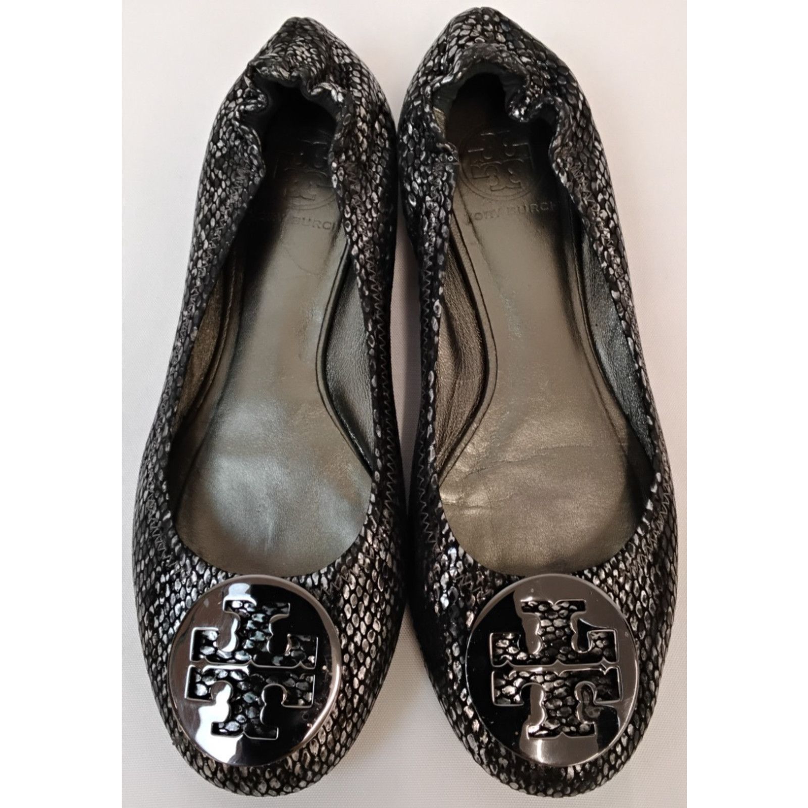 Tory Burch Tory Burch Reva Ballet Flats Women's 6.5M Silver Embossed Size US 6.5 / IT 36.5 - 2 Thumbnail