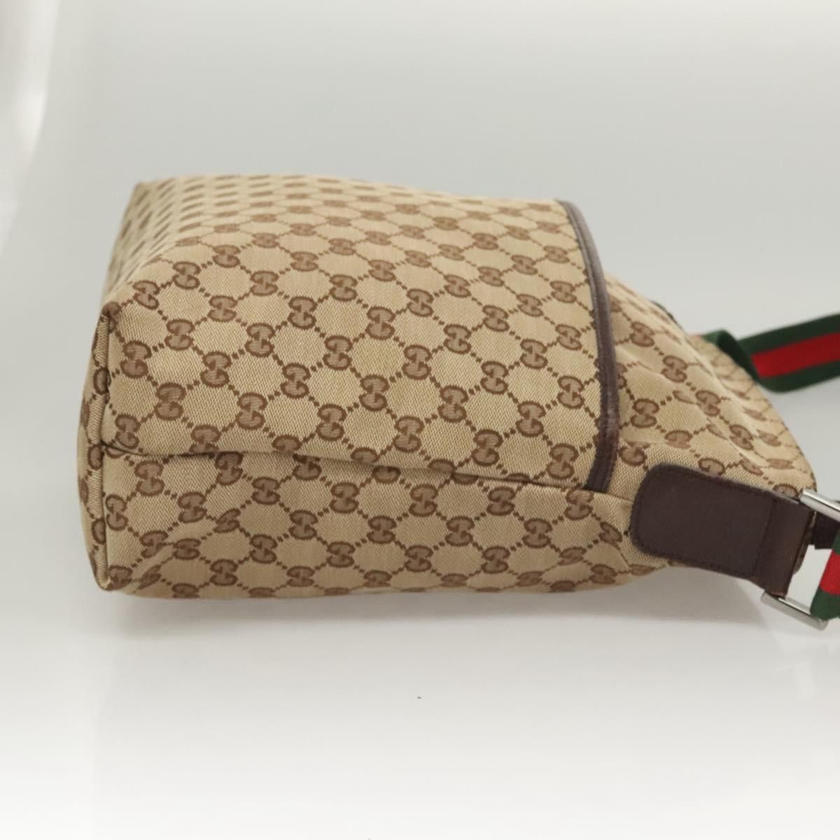 Gucci GUCCI GG Canvas Web Sherry Line Shoulder Bag Beige Green Red Size ONE SIZE - 4 Thumbnail