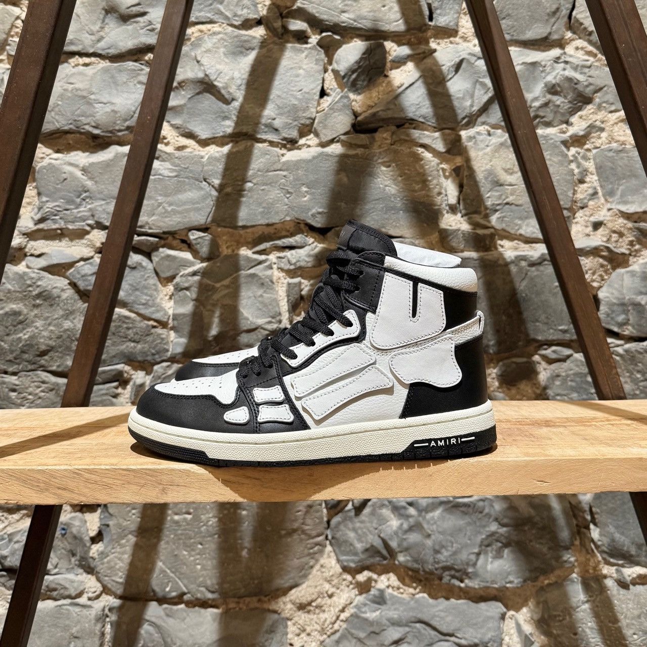 Amiri Amiri White Black Skeleton High-Top Sneakers Size US 9 / EU 42 - 7 Thumbnail