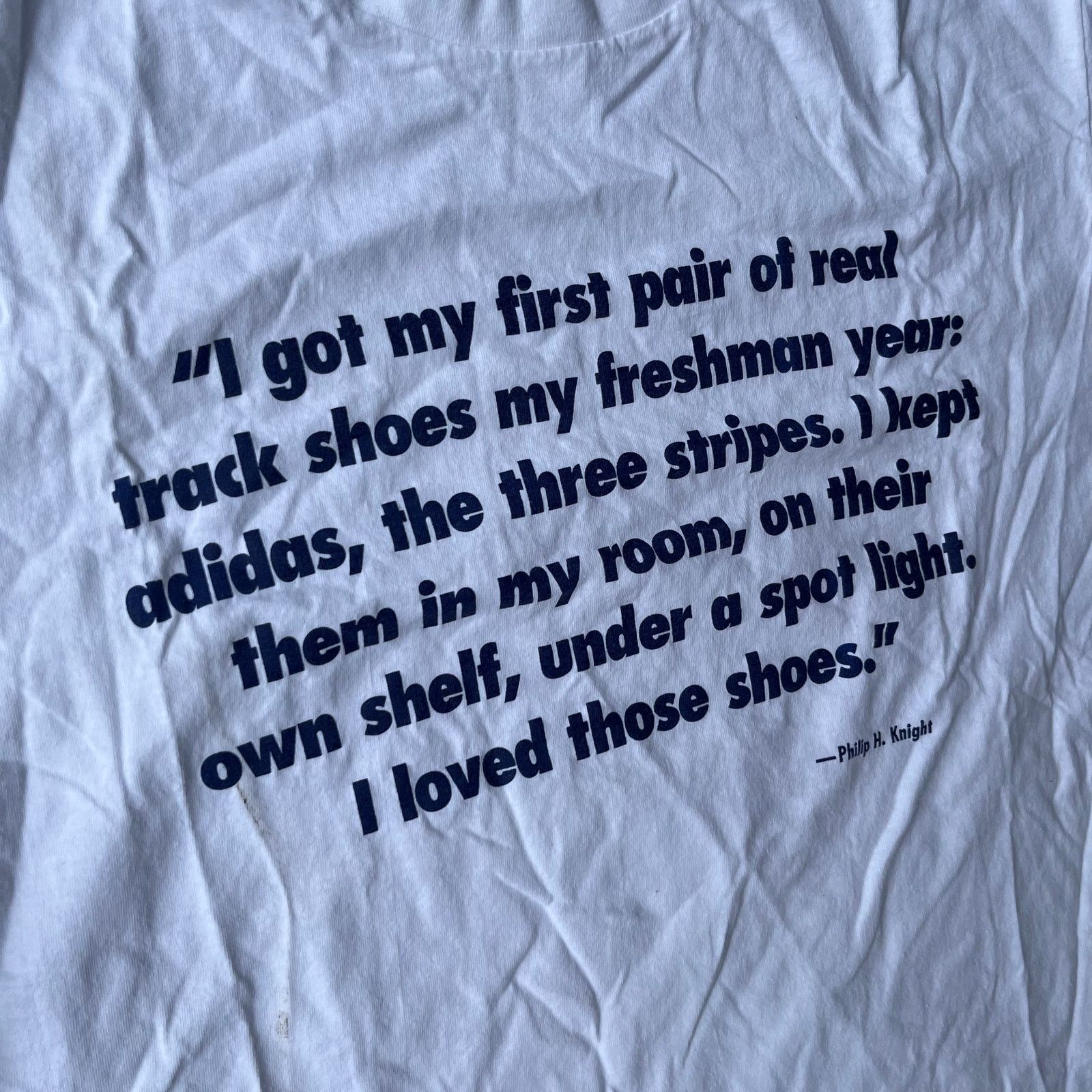 Vintage VINTAGE PHIL KNIGHT ADIDAS QUOTE SHIRT 90S XL WHITE Size US XL / EU 56 / 4 - 1 Thumbnail