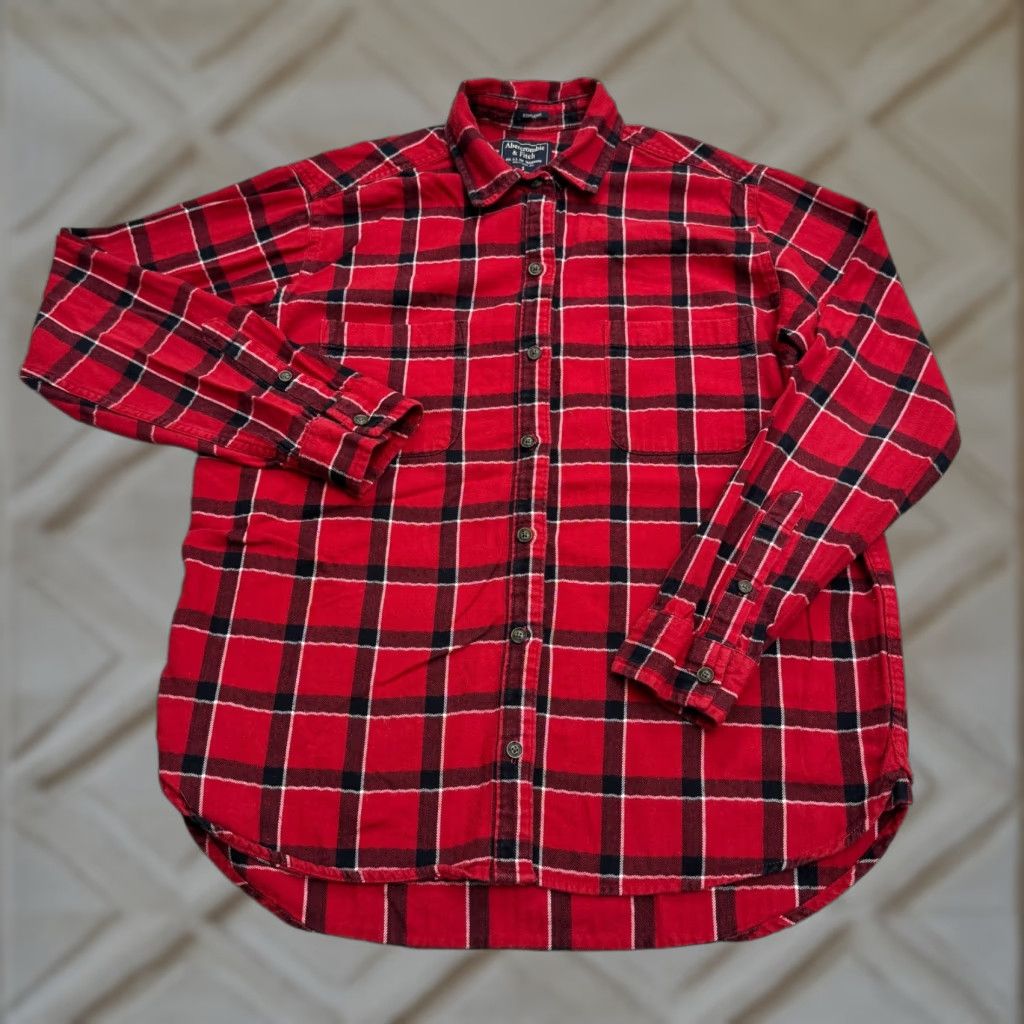 Abercrombie & Fitch VINTAGE Abercrombie & Fitch Flannel Shirt Men Small Red Black Plaid Casual Streetwear Size US S / EU 44-46 / 1 - 1 Thumbnail