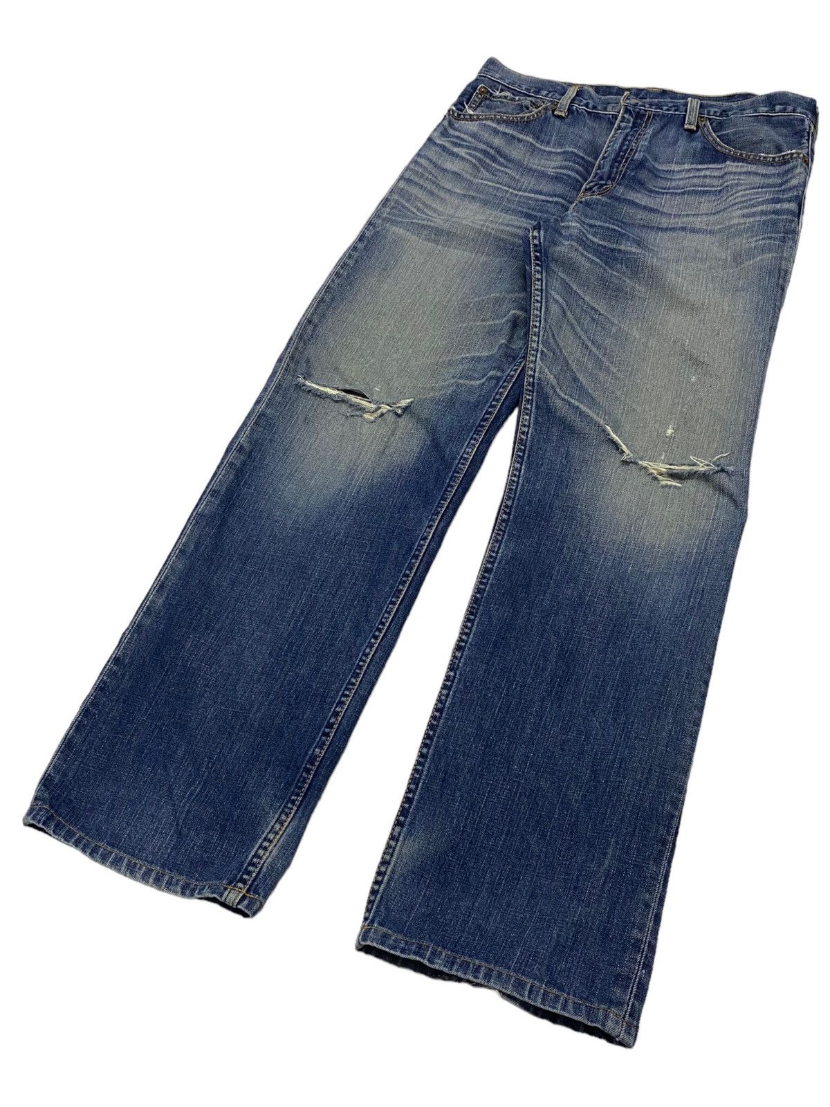 Levi's Levis Strauss 703 Distressed Denim Blue Jean Mud Washed Size US 31 - 5 Thumbnail