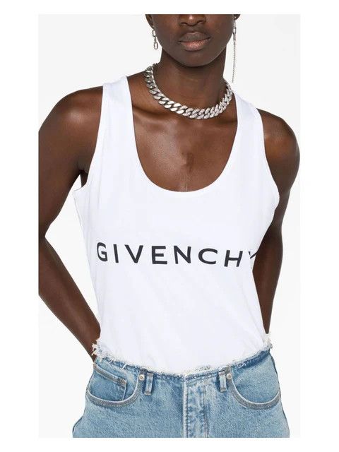 Givenchy o1w1db10325 Tank Top in White Size M / US 6-8 / IT 42-44 - 4 Thumbnail