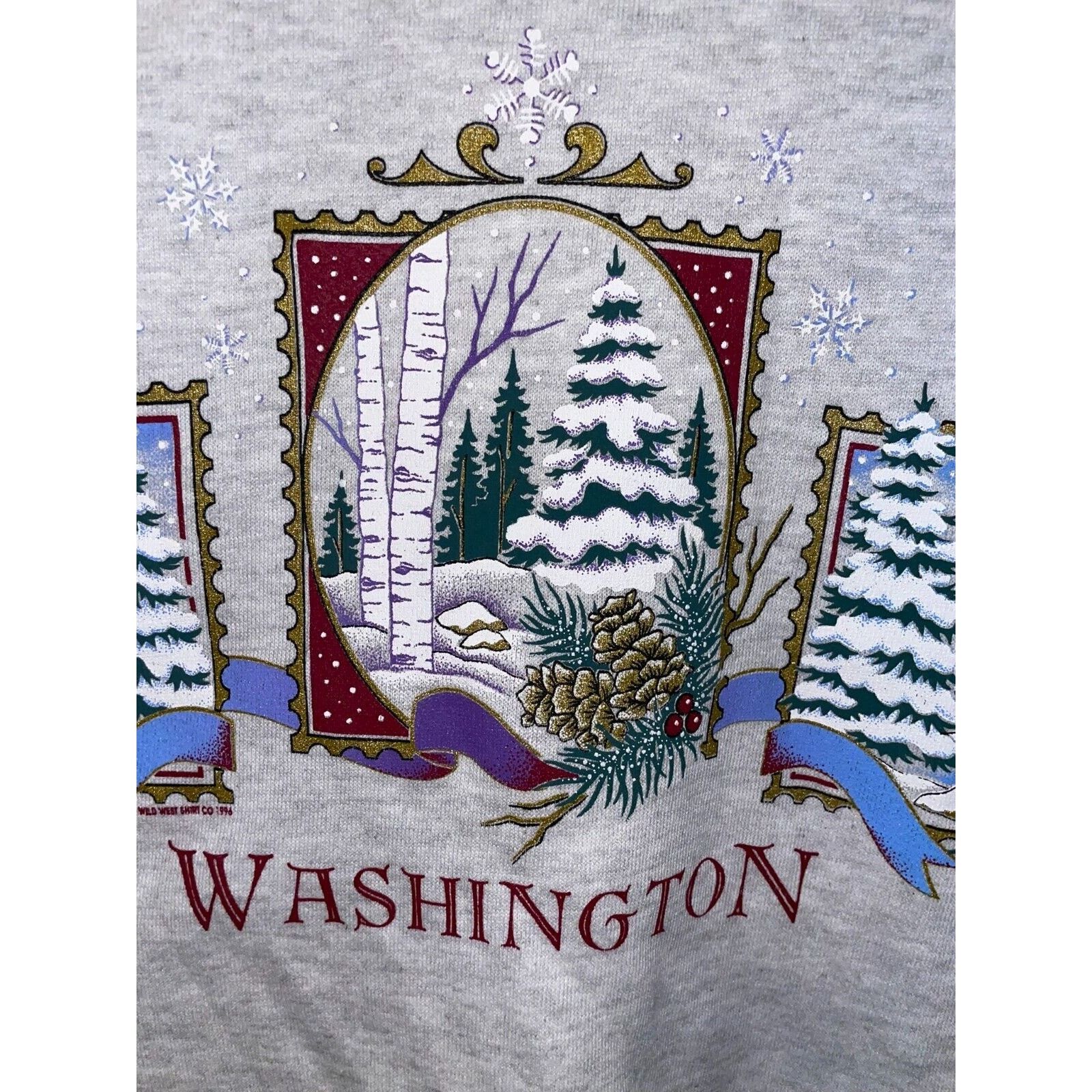 Jerzees Vintage Washington Sweatshirt Crewneck Snow VTG 90s XL Size US XL / EU 56 / 4 - 2 Thumbnail