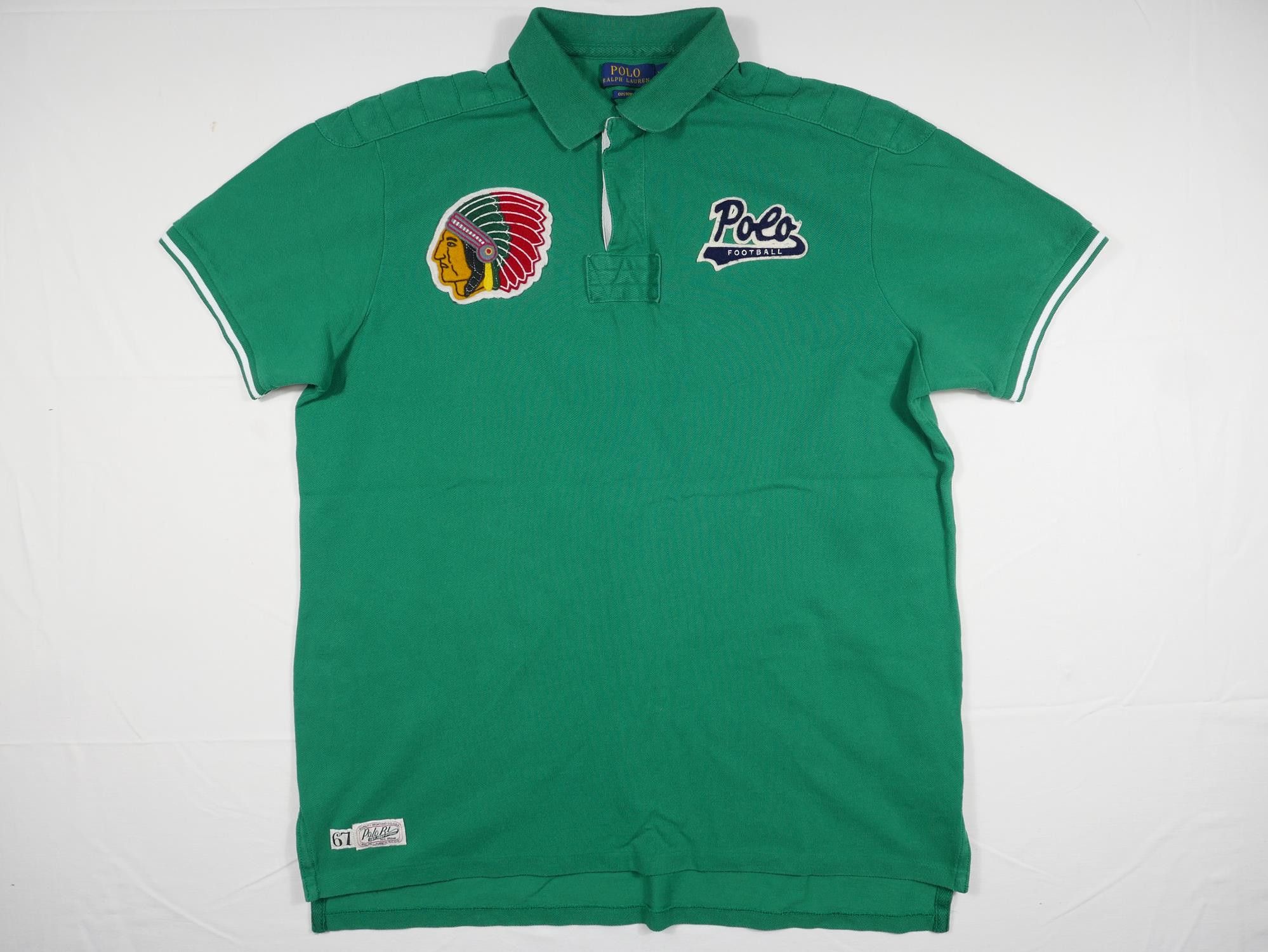 image of Polo Ralph Laurent Shirt Geen Indian Chief Head Rugby XL in Green, Men's