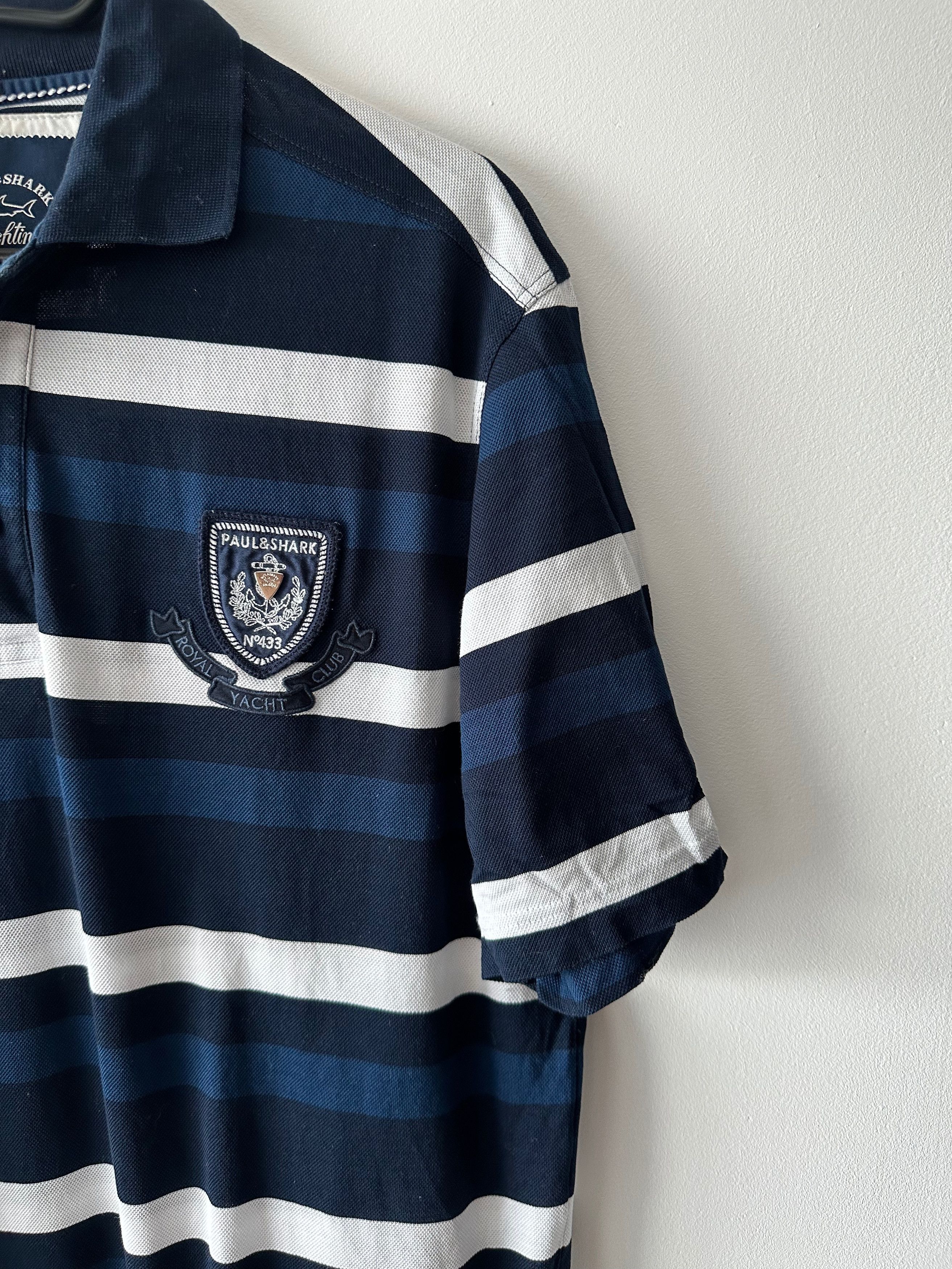 Paul & Shark Paul & Shark striped polo shirt dark blue / white yachting Size US L / EU 52-54 / 3 - 2 Thumbnail