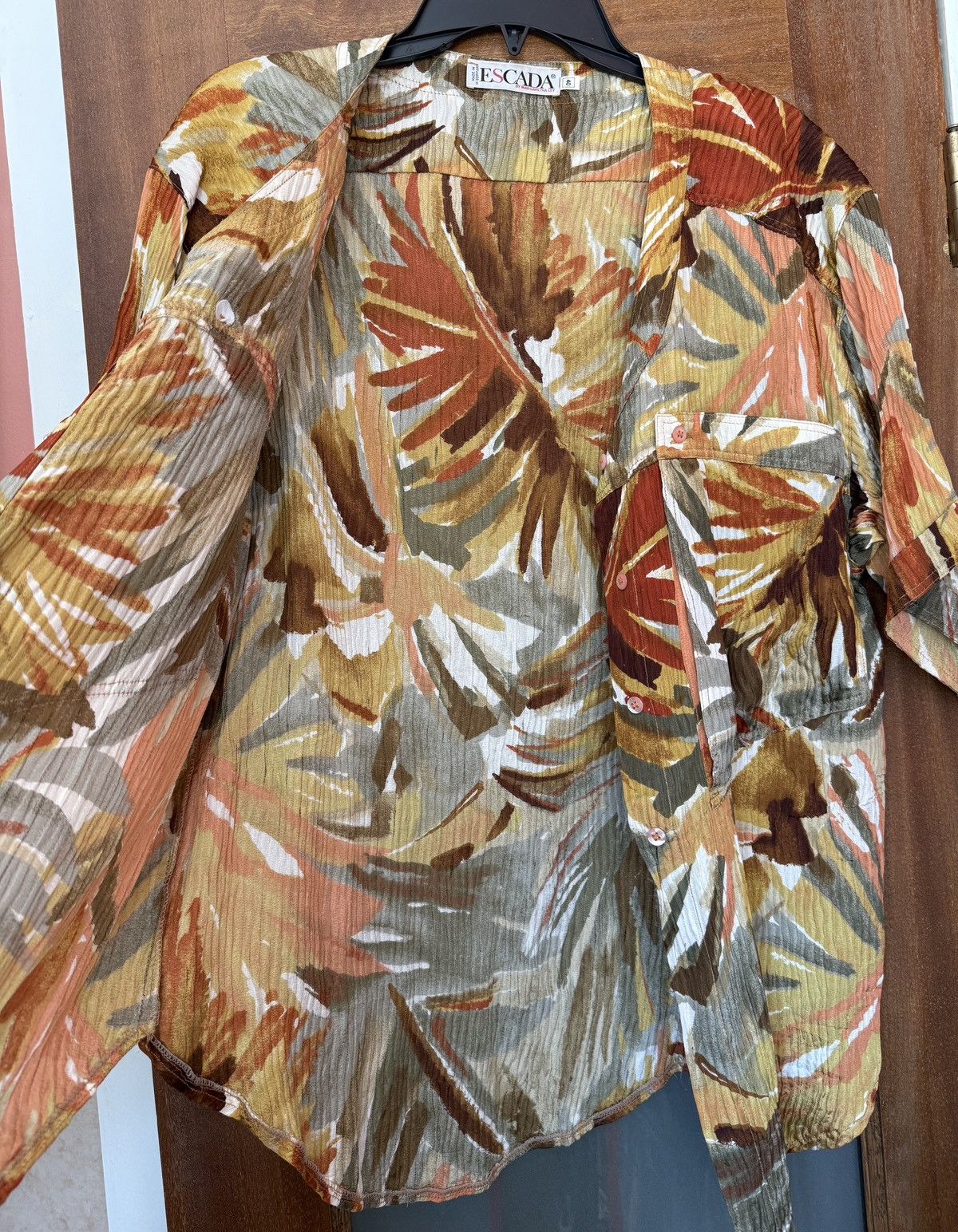 Escada Escada Vintage Silk Tropical Floral 2pc Skirt Set - 40 (Med) Size S / US 4 / IT 40 - 6 Thumbnail