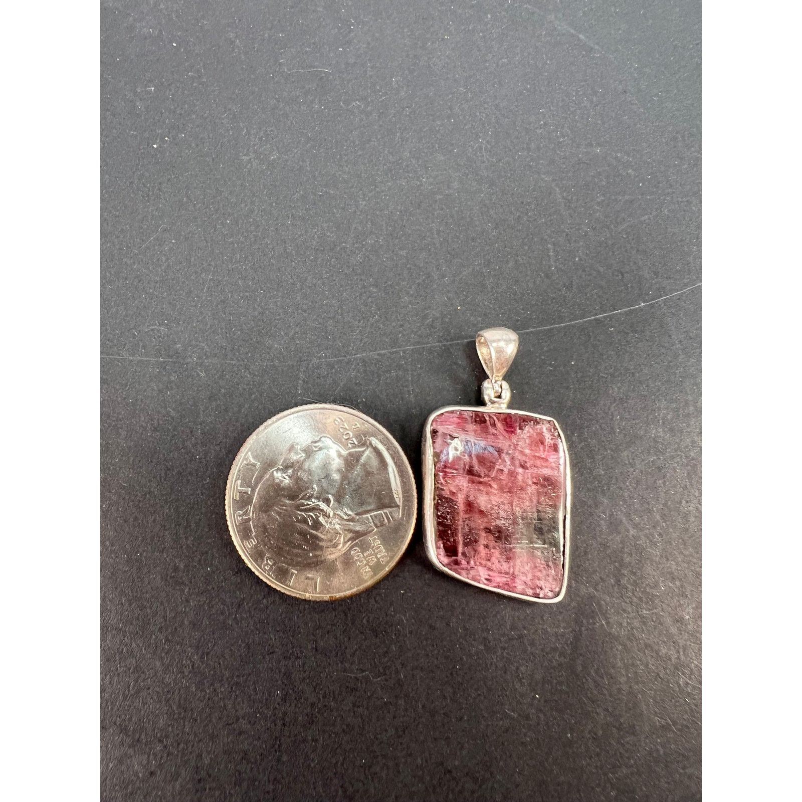 Other NEW Pink/ bi colored half rough tourmaline pendant in 925 Size ONE SIZE - 3 Thumbnail