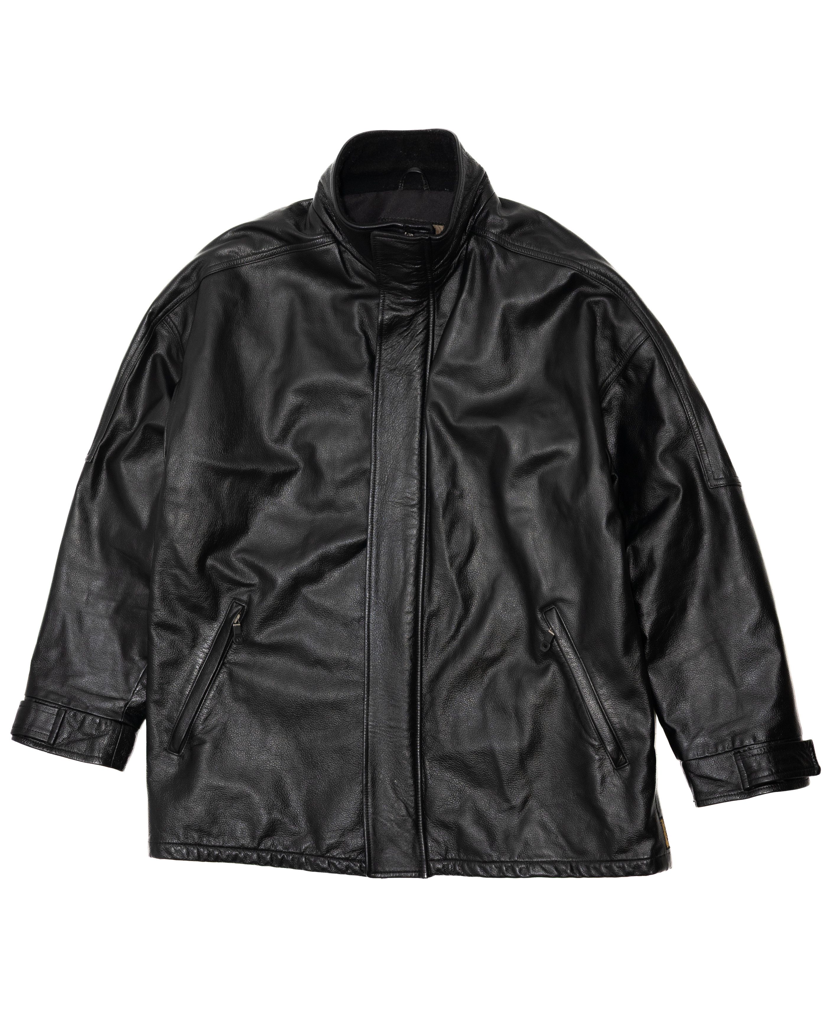 Giorgio Armani *No Tariff* ARMANI JEANS Rare Vintage 90s Leather Parka Size US L / EU 52-54 / 3 - 2 Thumbnail