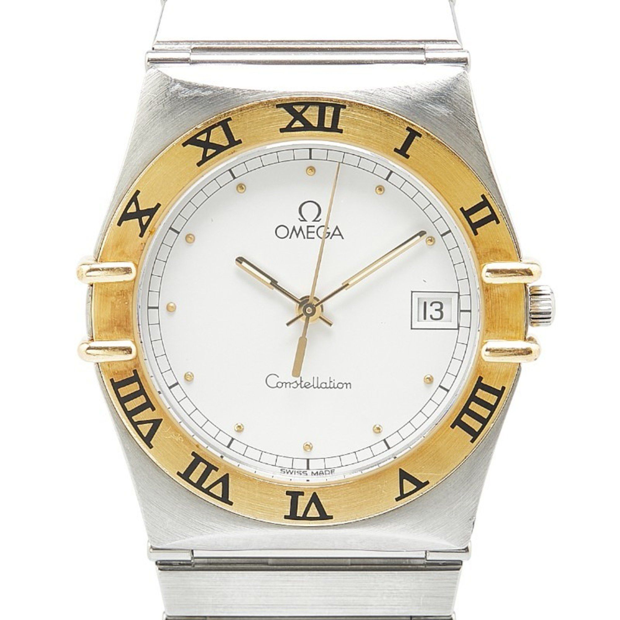 Omega Constellation Watch Quartz White Dial Stainless Steel Plated Ladies, Women's