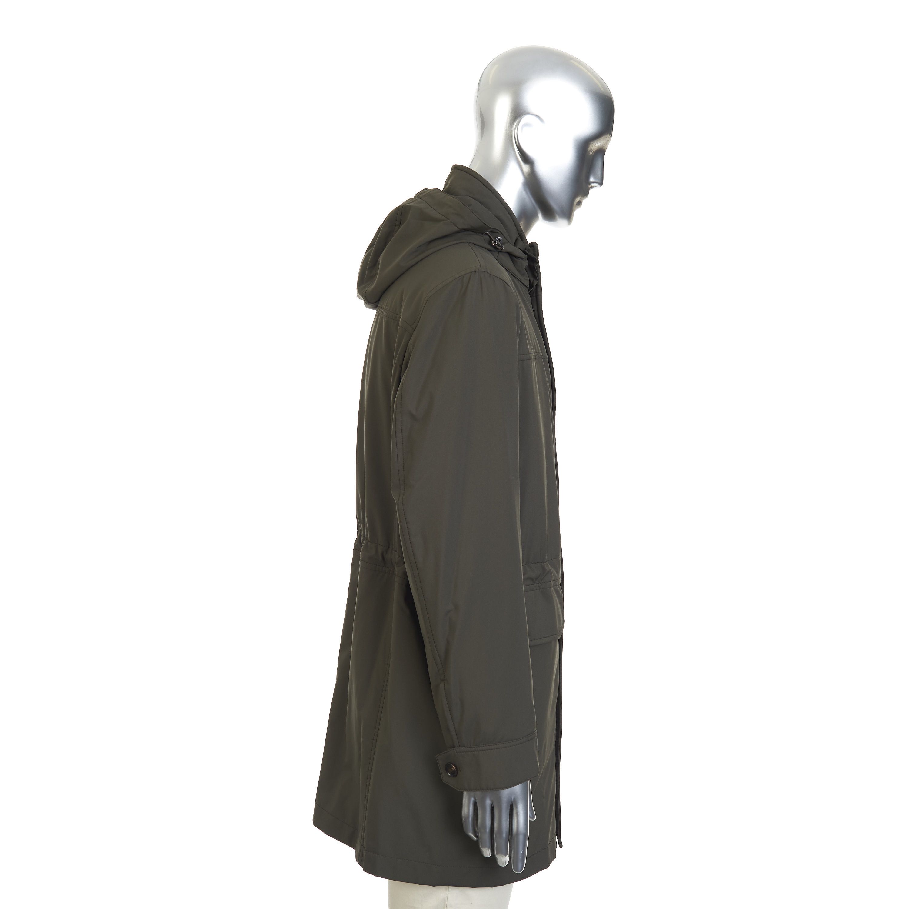 Brioni Parka Coat In Olive Green Performa Nylon, Detachable Hood Size US XL / EU 56 / 4 - 7 Thumbnail