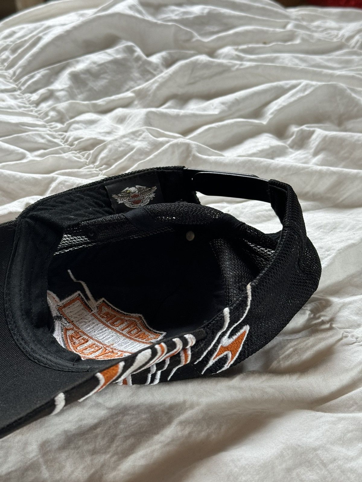 Harley Davidson × Vintage Y2K Harley Davidson flame trucker Cap vintage Size ONE SIZE - 5 Thumbnail