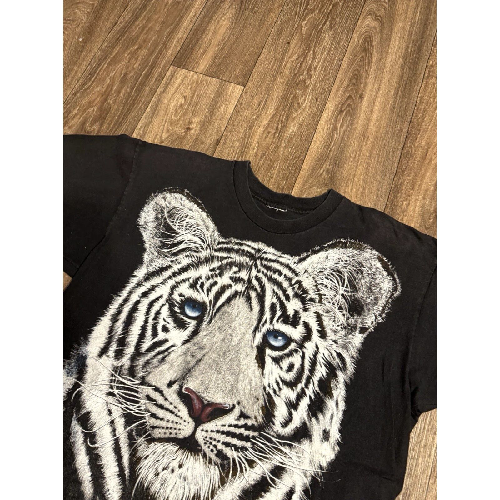 Vintage VINTAGE Busch Gardens Tampa White Tiger Nature 90s T-Shirt XL Mens Black Cat Face Graphic Shirt Size US XL / EU 56 / 4 - 6 Thumbnail