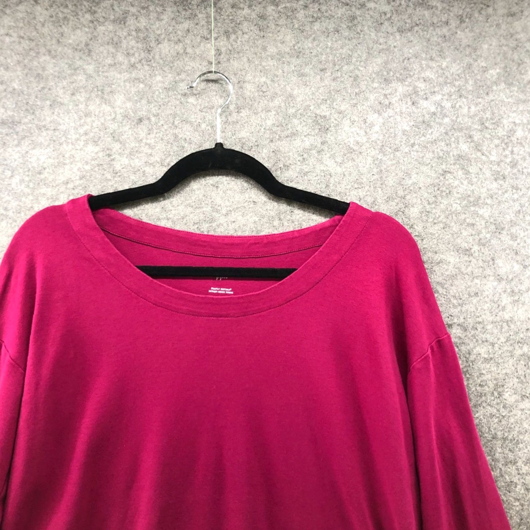 J. Jill J. Jill Simply Supima Tunic T Shirt Womens S Pink Long Sleeve Round Neck Size S / US 4 / IT 40 - 3 Thumbnail
