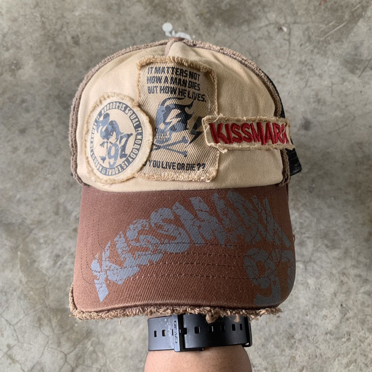 Japanese Brand Kissmark 2000’s Patches Trucker Cap Size ONE SIZE - 1 Thumbnail