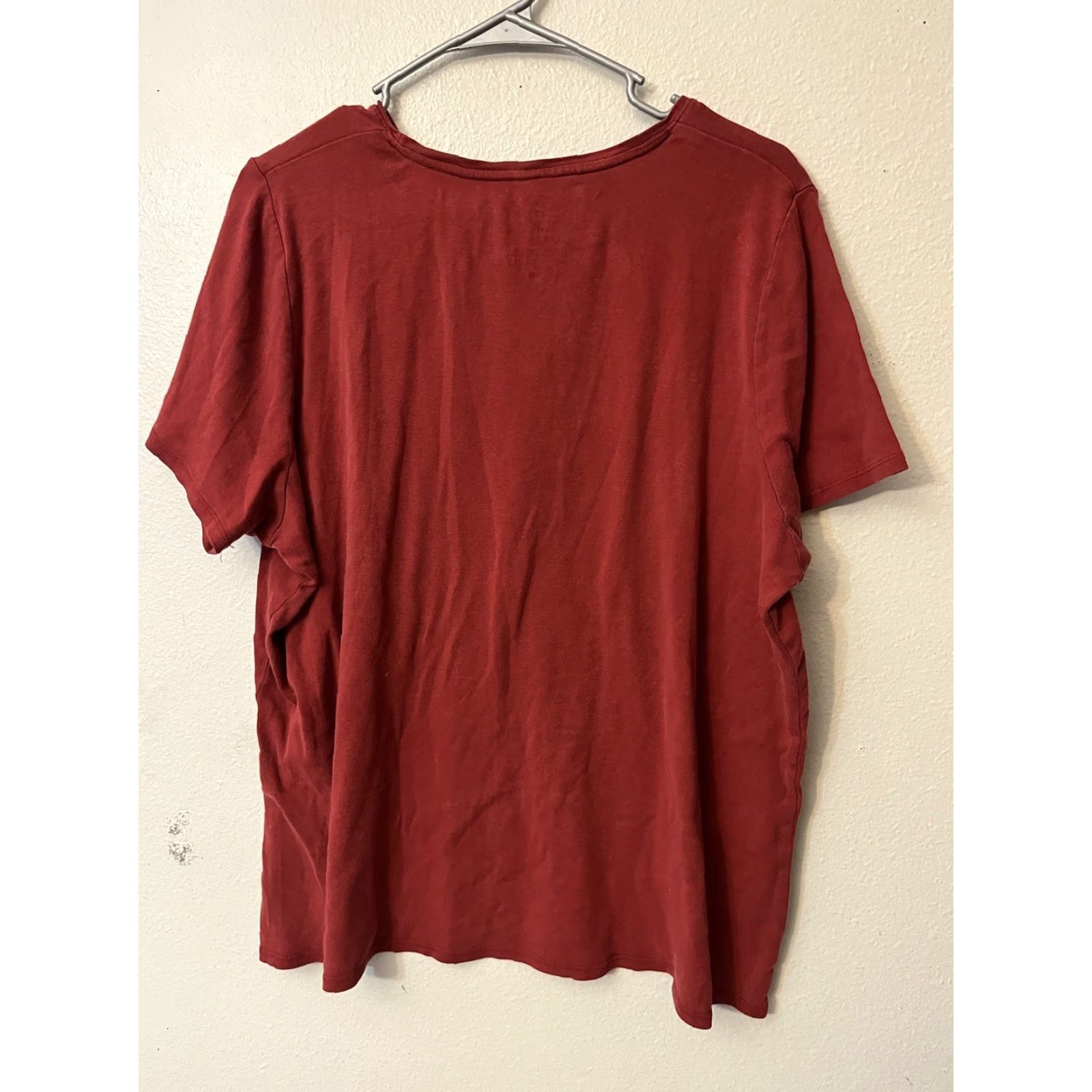 Croft & Barrow Croft & Barrow T-Shirt Women's 1X Red Knit Top Round Neck Short Sleeves 100% Cotton Basic Size XL / US 12-14 / IT 48-50 - 2 Thumbnail
