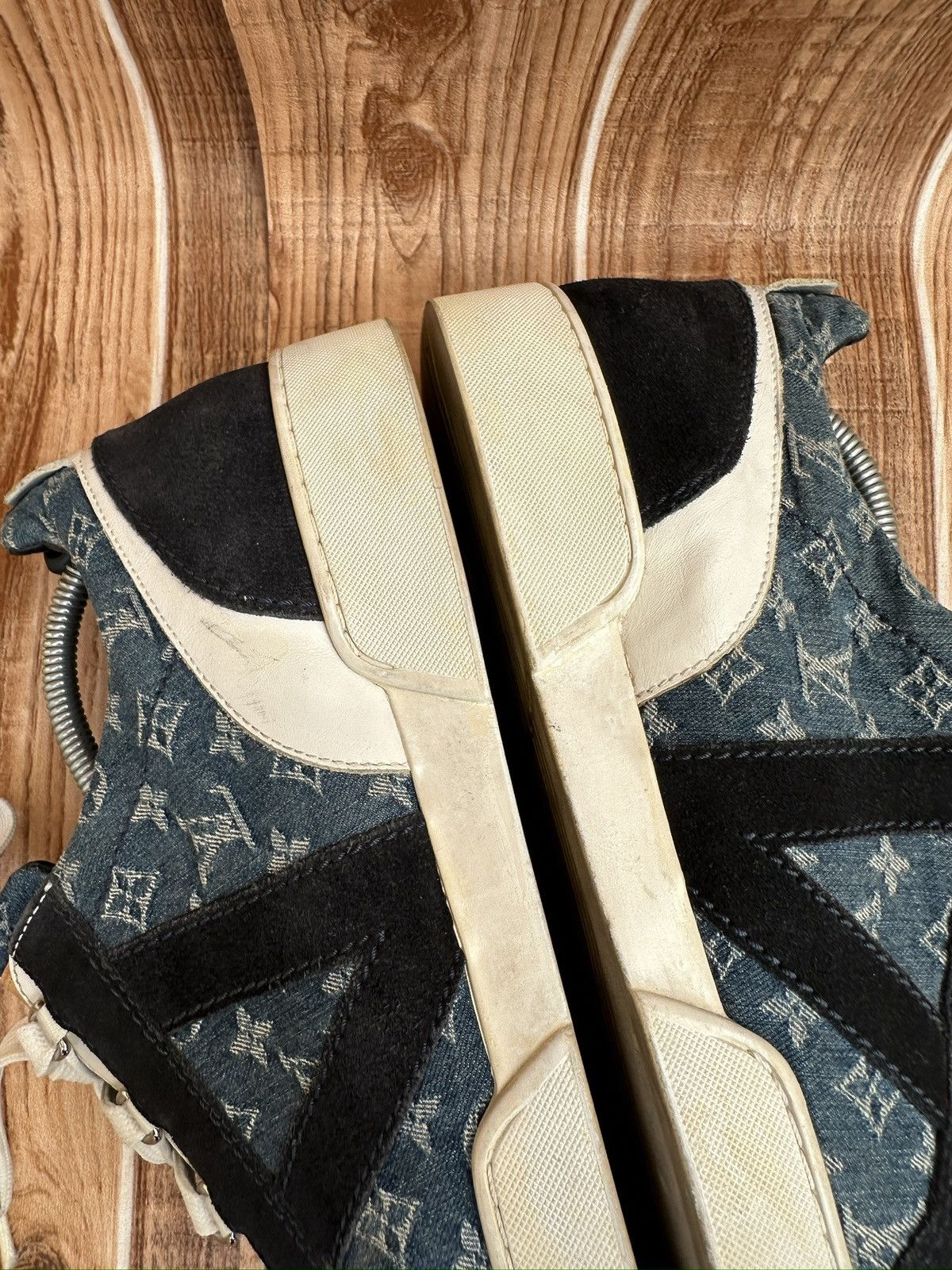 Louis Vuitton Louis Vuitton Rennes Blue Monogram Denim Sneaks Size US 10 / EU 43 - 18 Thumbnail