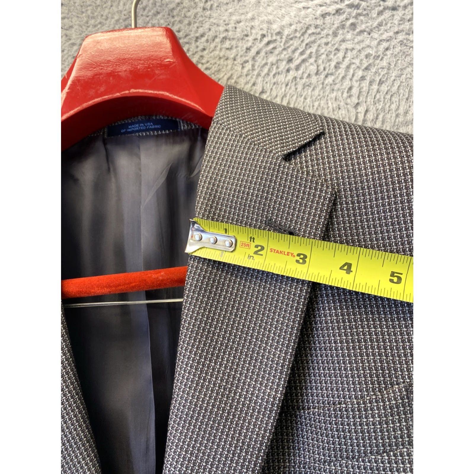 Nordstrom Nordstrom Joseph Abboud Jacket Men 42L Wool Houndstooth Brown Gray Blazer Single-Breasted 4? Size 42R - 6 Thumbnail