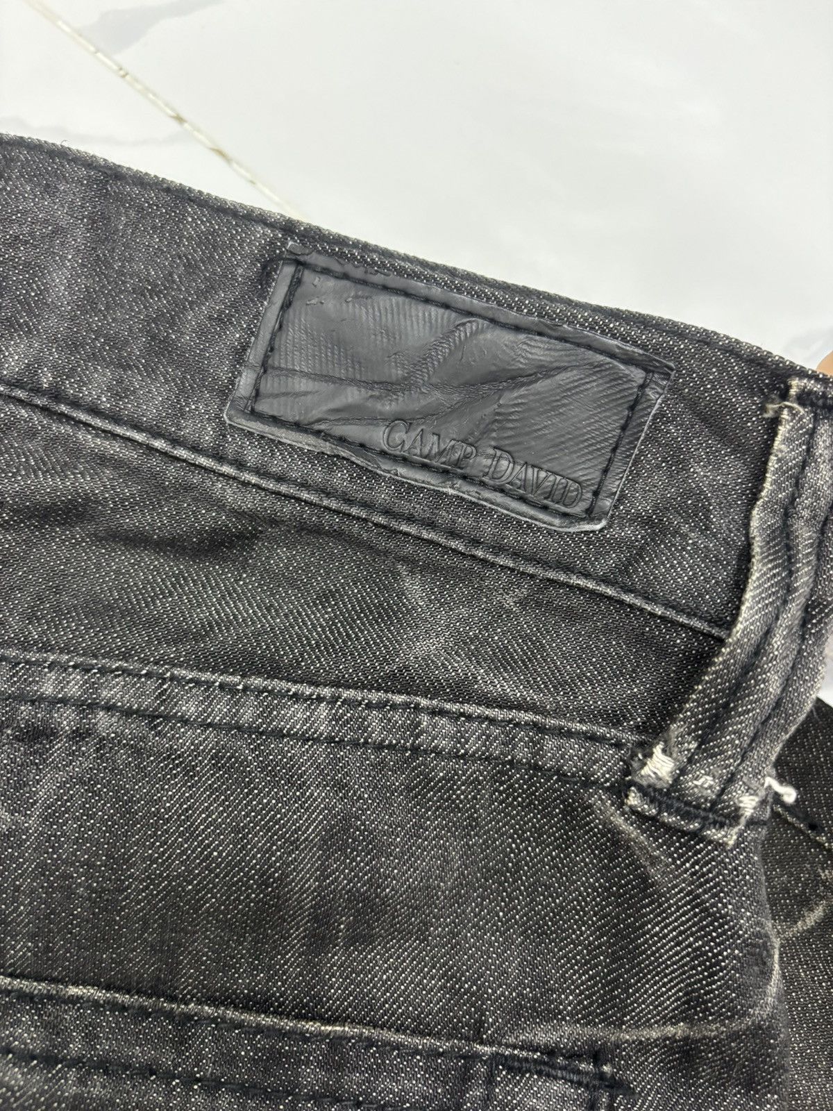 Kapital Vintage Crackle Wash Black Distressed Denim Jeans Size US 30 / EU 46 - 11 Thumbnail