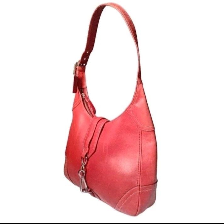 Coach Coach Vintage Y2K Red Leather Hamptons Hobo Bag Size ONE SIZE - 6 Thumbnail