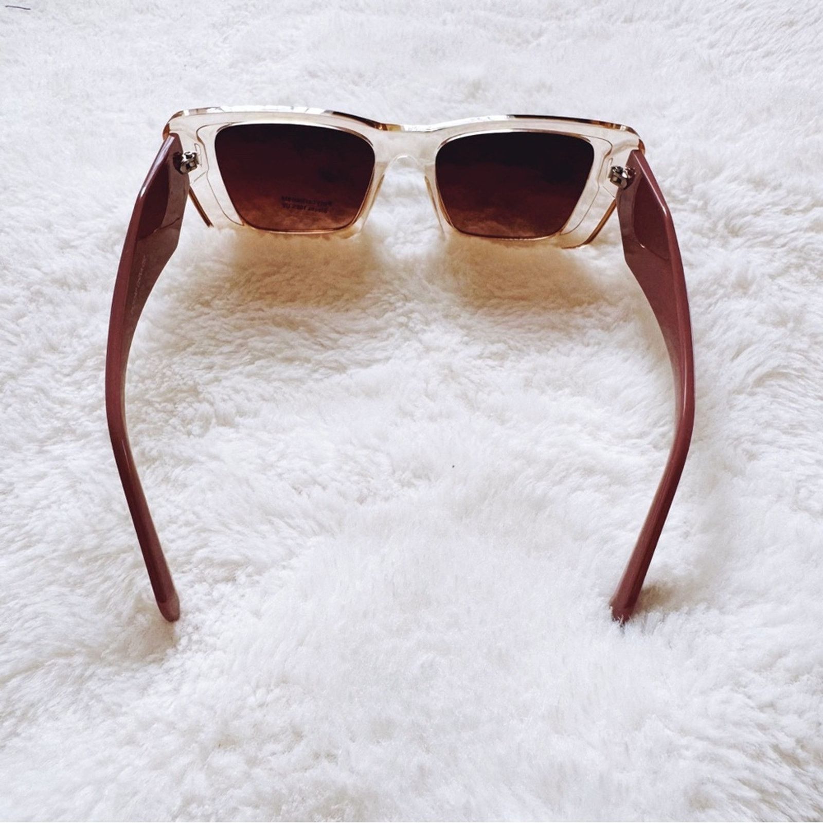 Other Lily Clear Mauve Rectangular Sunglasses Size ONE SIZE - 9 Thumbnail