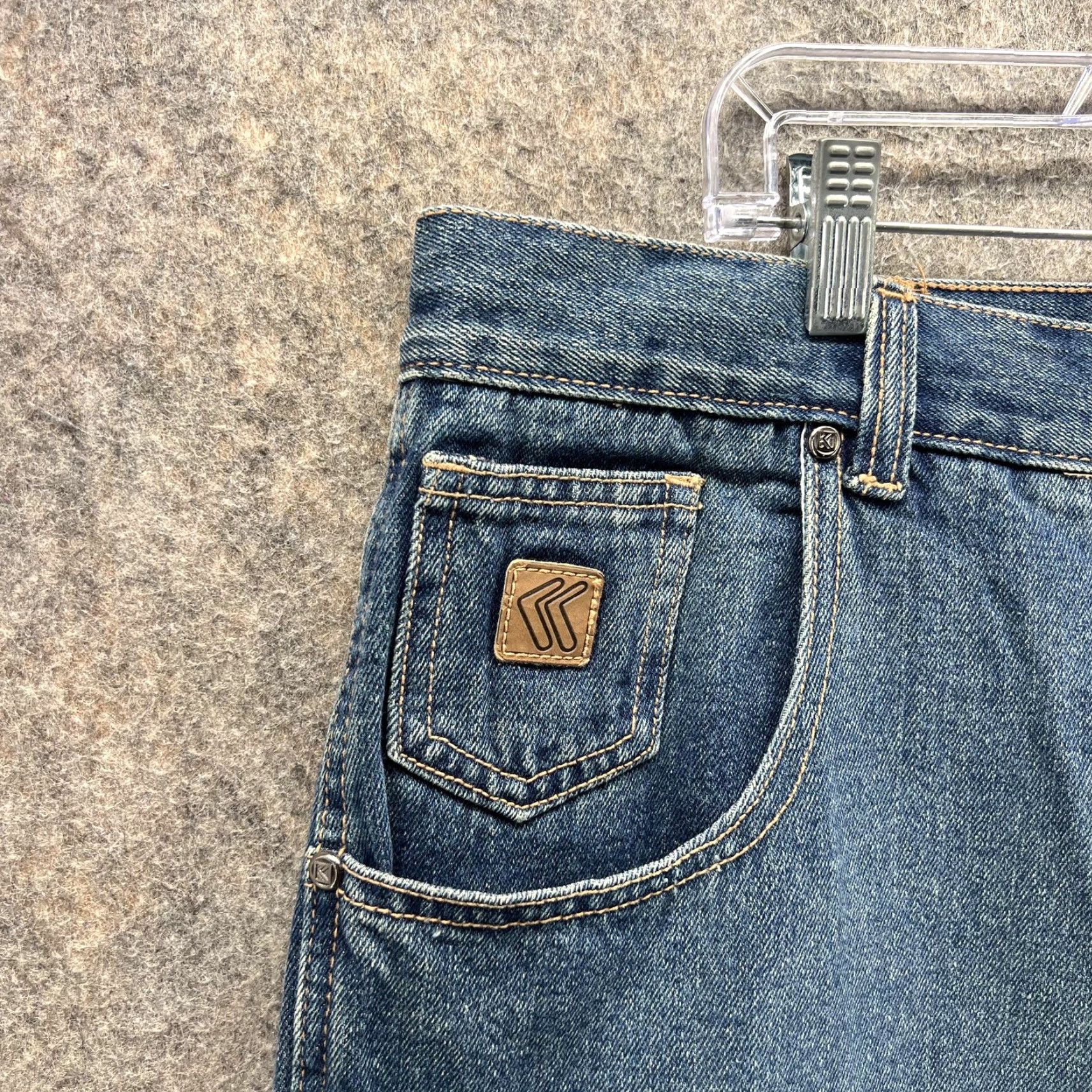 Denime VINTAGE Kani Jeans Mens 42x34 Blue Carpenter Loose Baggy Denim Workwear 90s Y2K Size US 42 / EU 58 - 7 Thumbnail