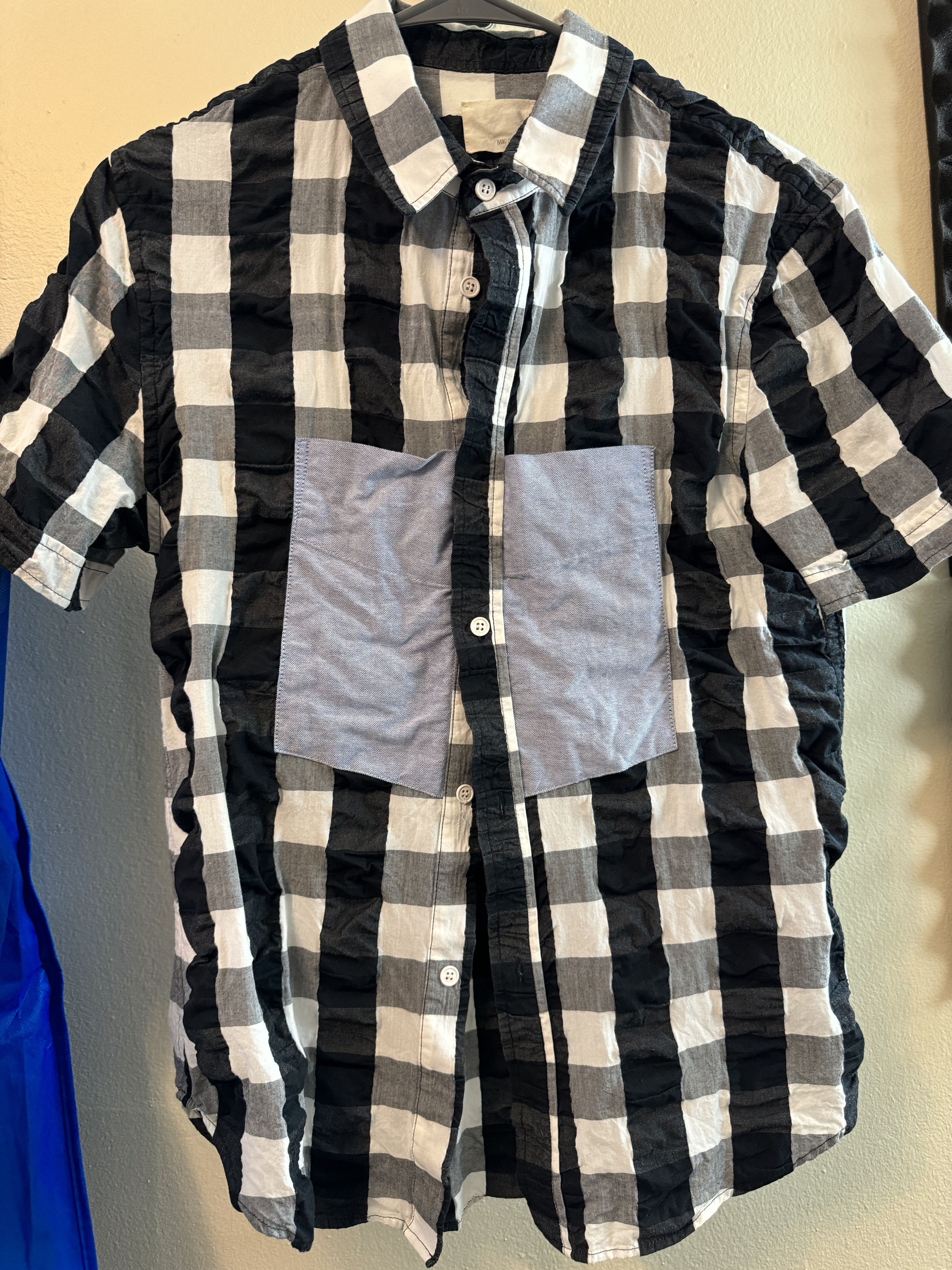Band Of Outsiders Band of Outsider Wrinkled Checkered Short Sleeve Shirt Size US S / EU 44-46 / 1 - 1 Thumbnail