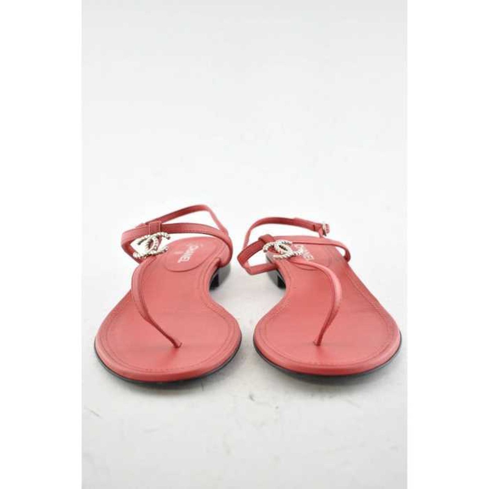 Chanel Chanel 19C Red Leather CC Silver Metal Logo Mule Strap Size US 6 / IT 36 - 5 Thumbnail