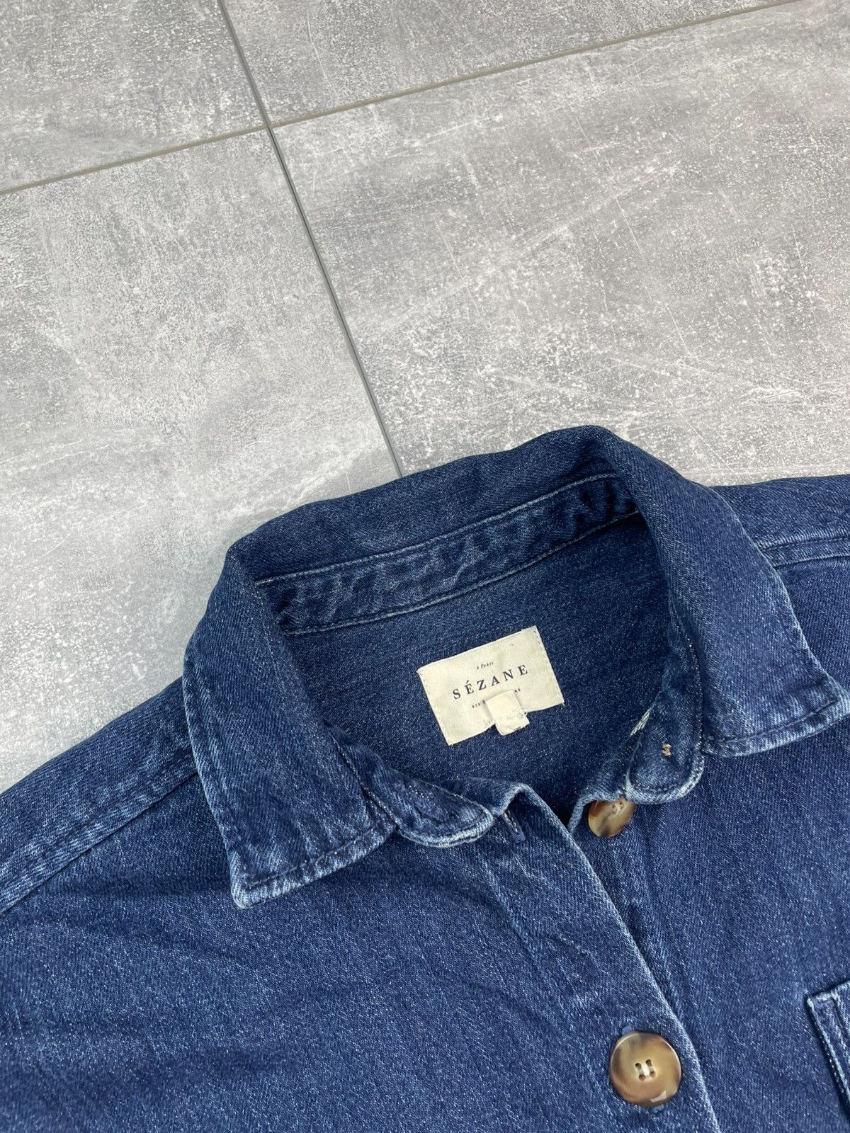 Sezane Sezana Denim Jacket Chore Coat Size XS / US 0-2 / IT 36-38 - 4 Thumbnail