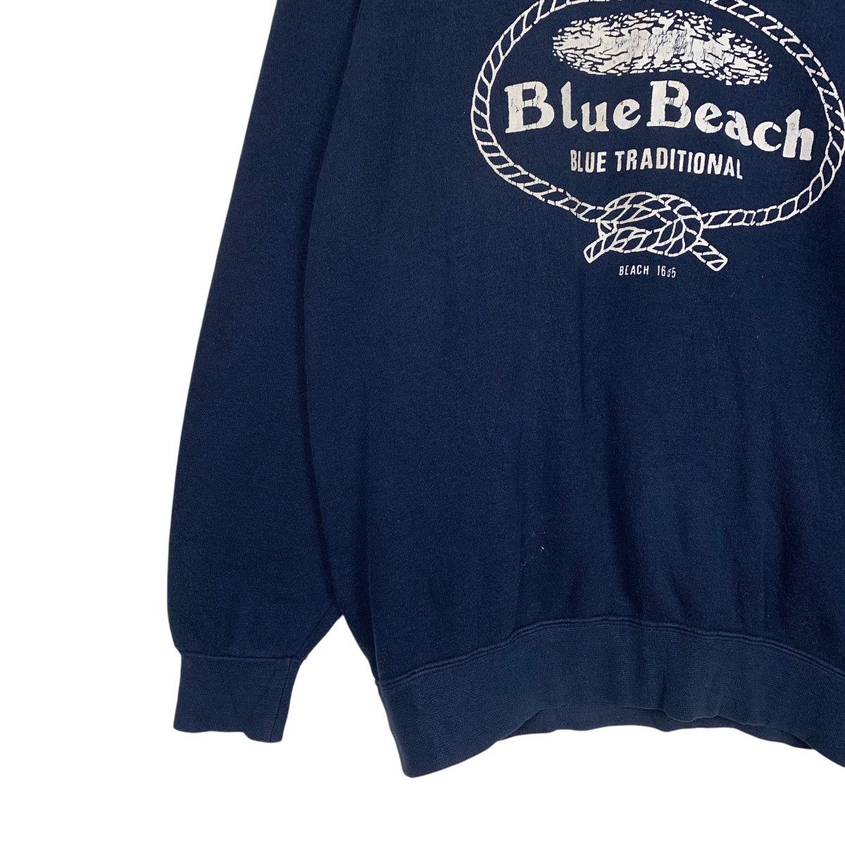 Japanese Brand Flancia Blue Beach Crewneck Sweatshirt Size US M / EU 48-50 / 2 - 3 Thumbnail
