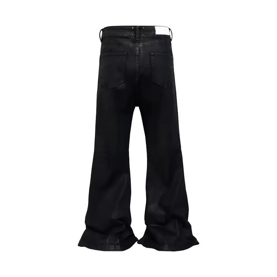 Wax Leather Baggy Flare Pants
