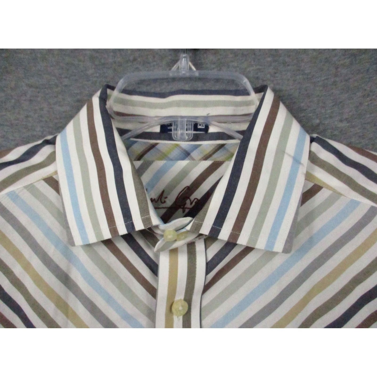 Robert Graham Robert Graham Dress Shirt Mens XL Striped Cotton Button-Up Size 46R - 2 Thumbnail