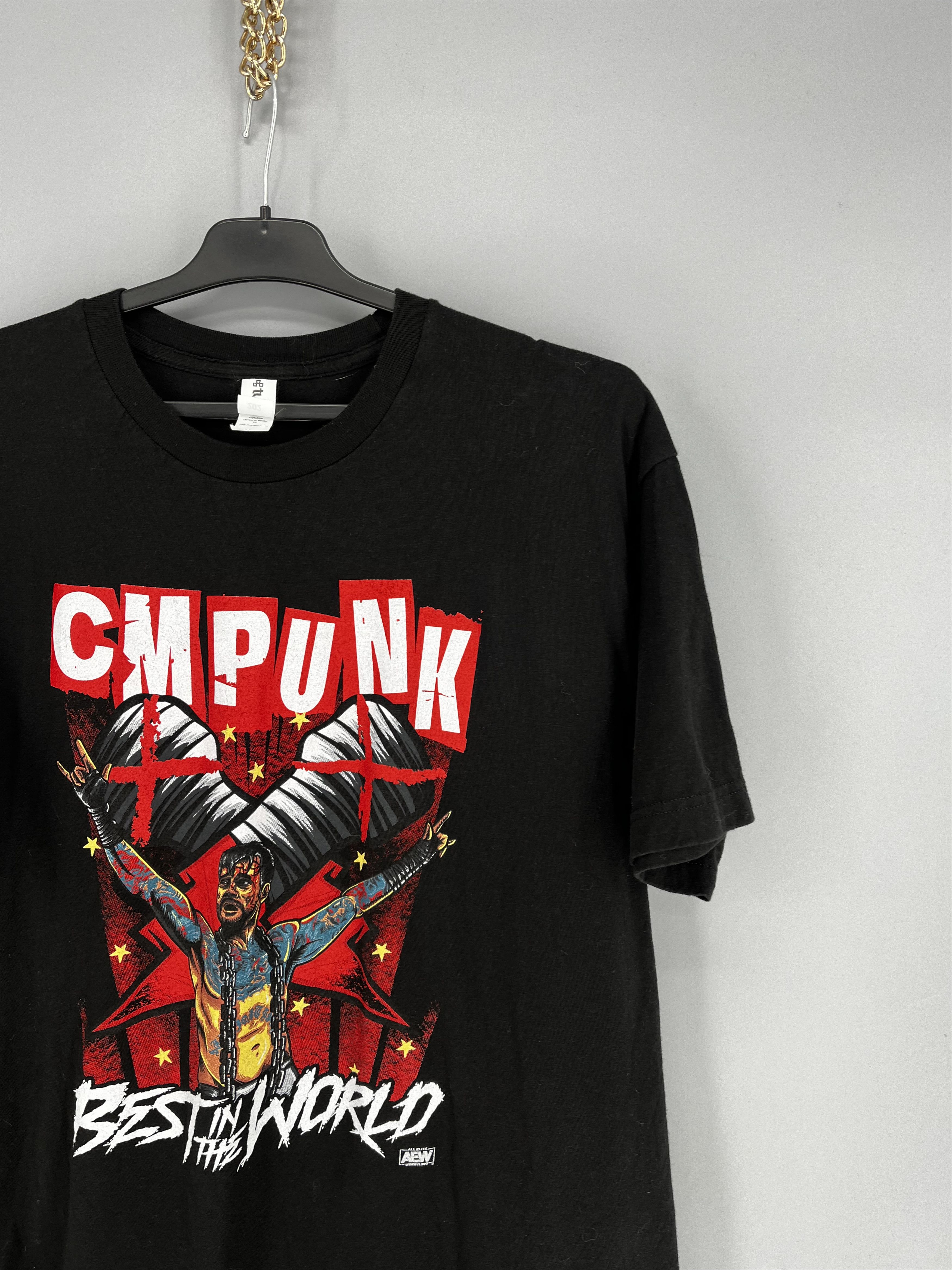 Band Tees Vintage Y2K CM Punk WWE Wrestler Black Tee Size XL Size US XL / EU 56 / 4 - 5 Thumbnail